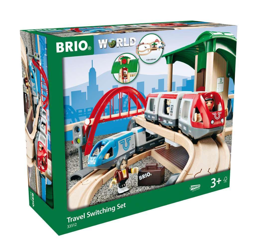 BRIO World Railway Travel Switching Set - Battery Powered Train | Ages 3+ | 19 Track Pieces 3