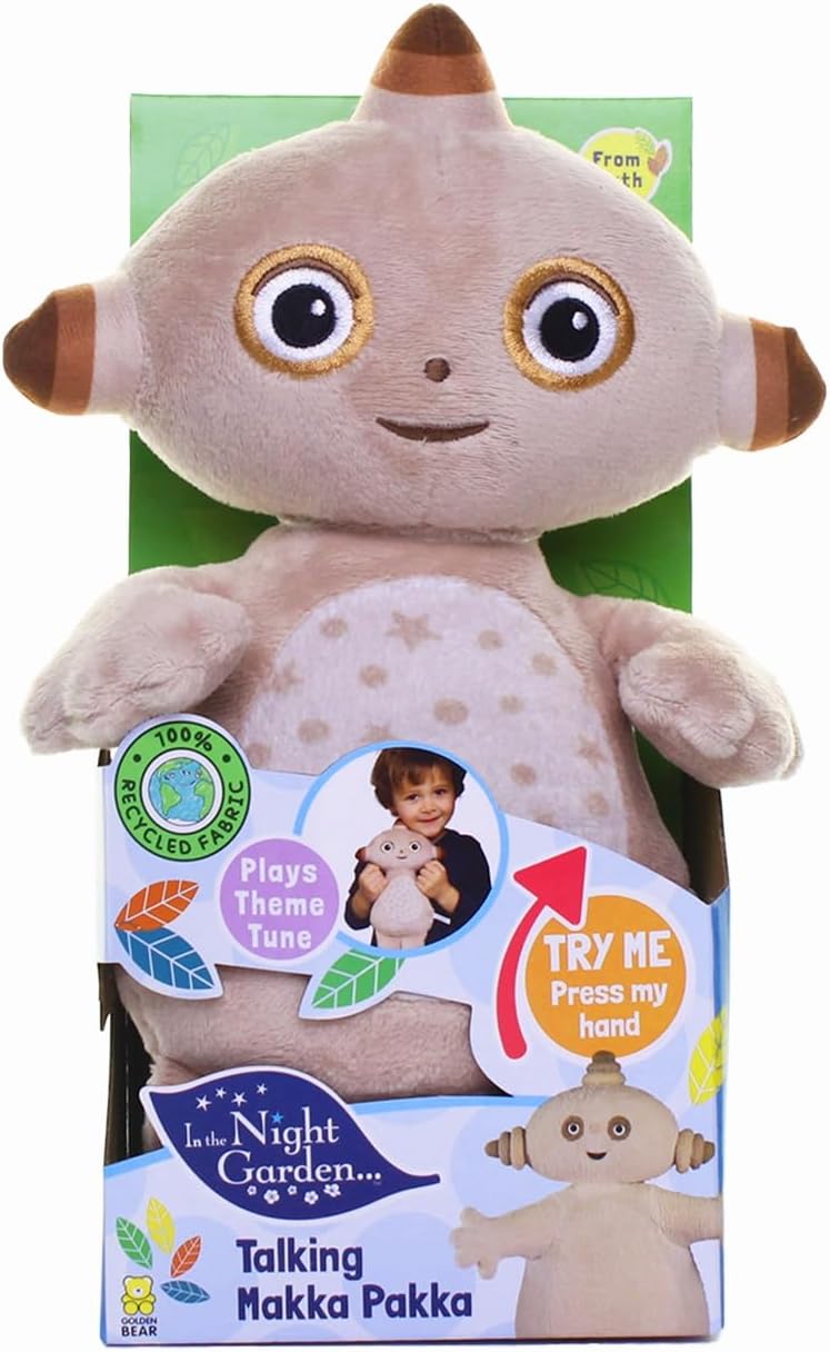 In The Night Garden Makka Pakka Talking Plush Toy - 32cm, Soothing Sounds & Theme Tune