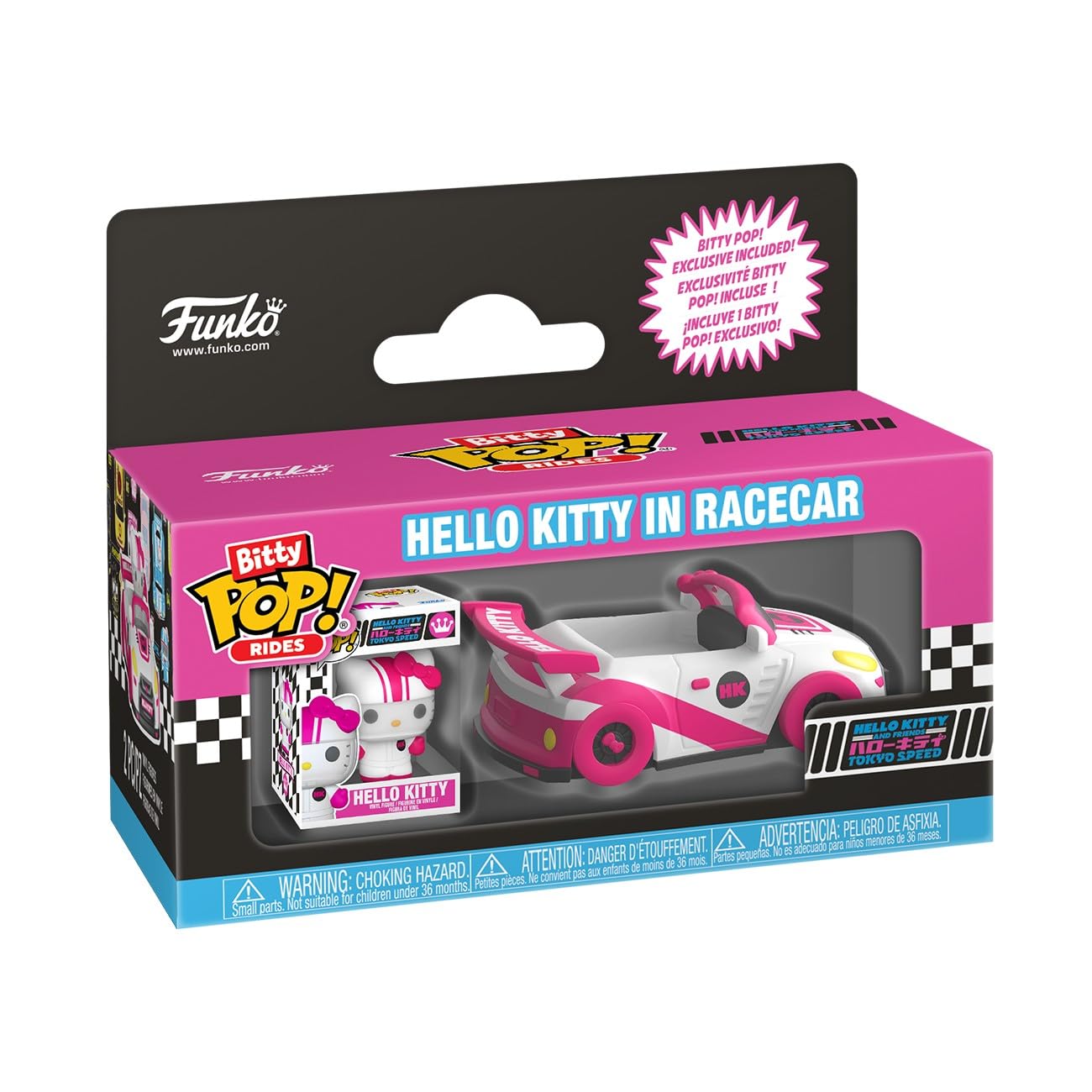 Funko Bitty POP! Ride: Sanrio - Racecar with Hello Kitty Vinyl Figure | 3.75 in