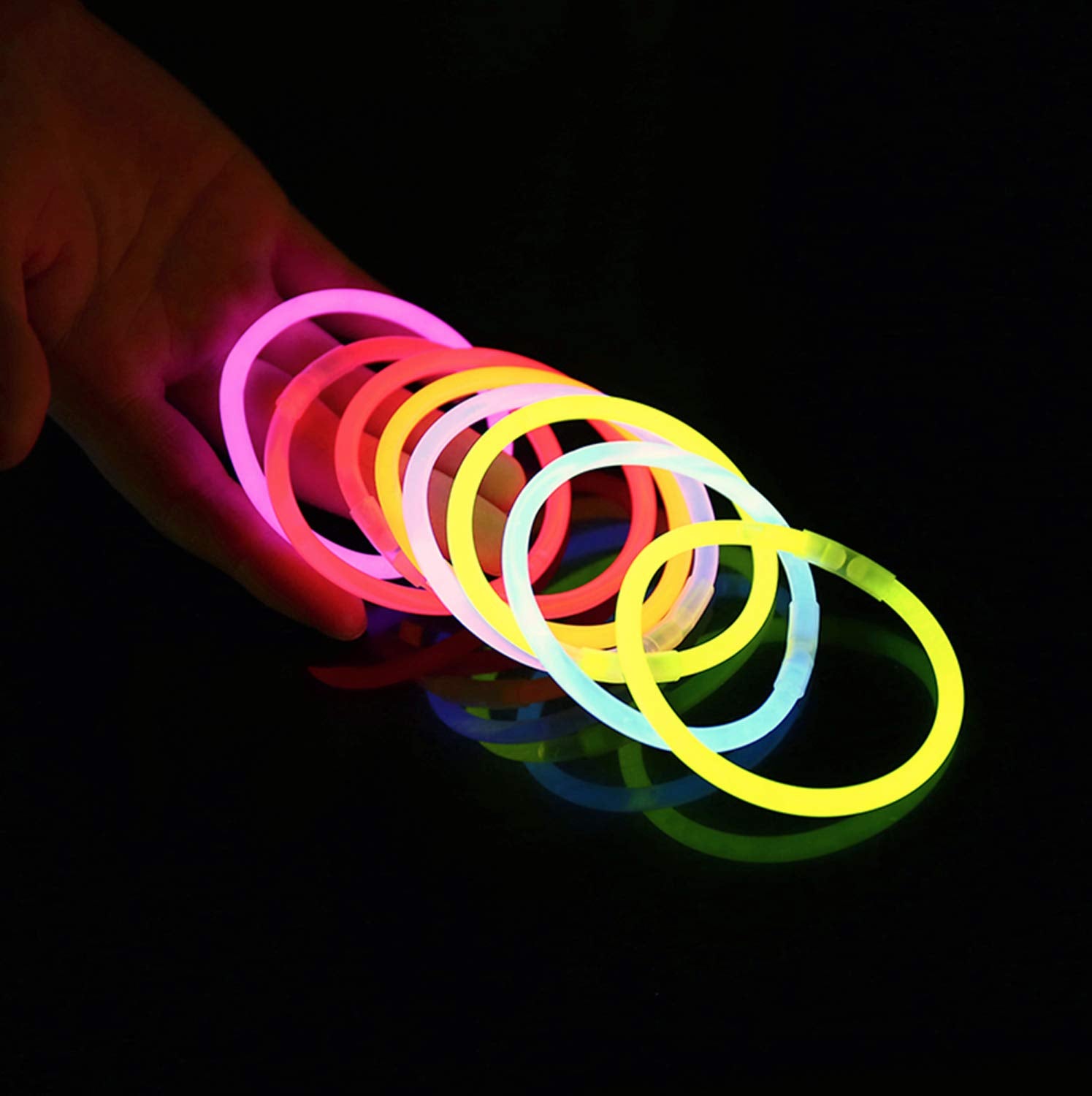 SHATCHI 100 Glow Sticks - 204 Connectors | Multi-Colour | Ages 5+ 4