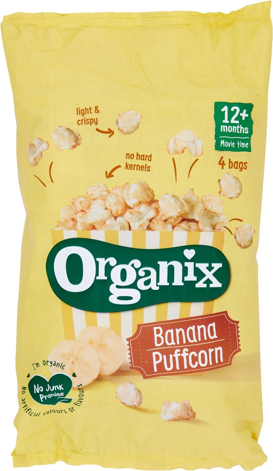 Organix Banana Puffcorn Bio-Fingerfood Kleinkind-Snack ab 12 Monaten