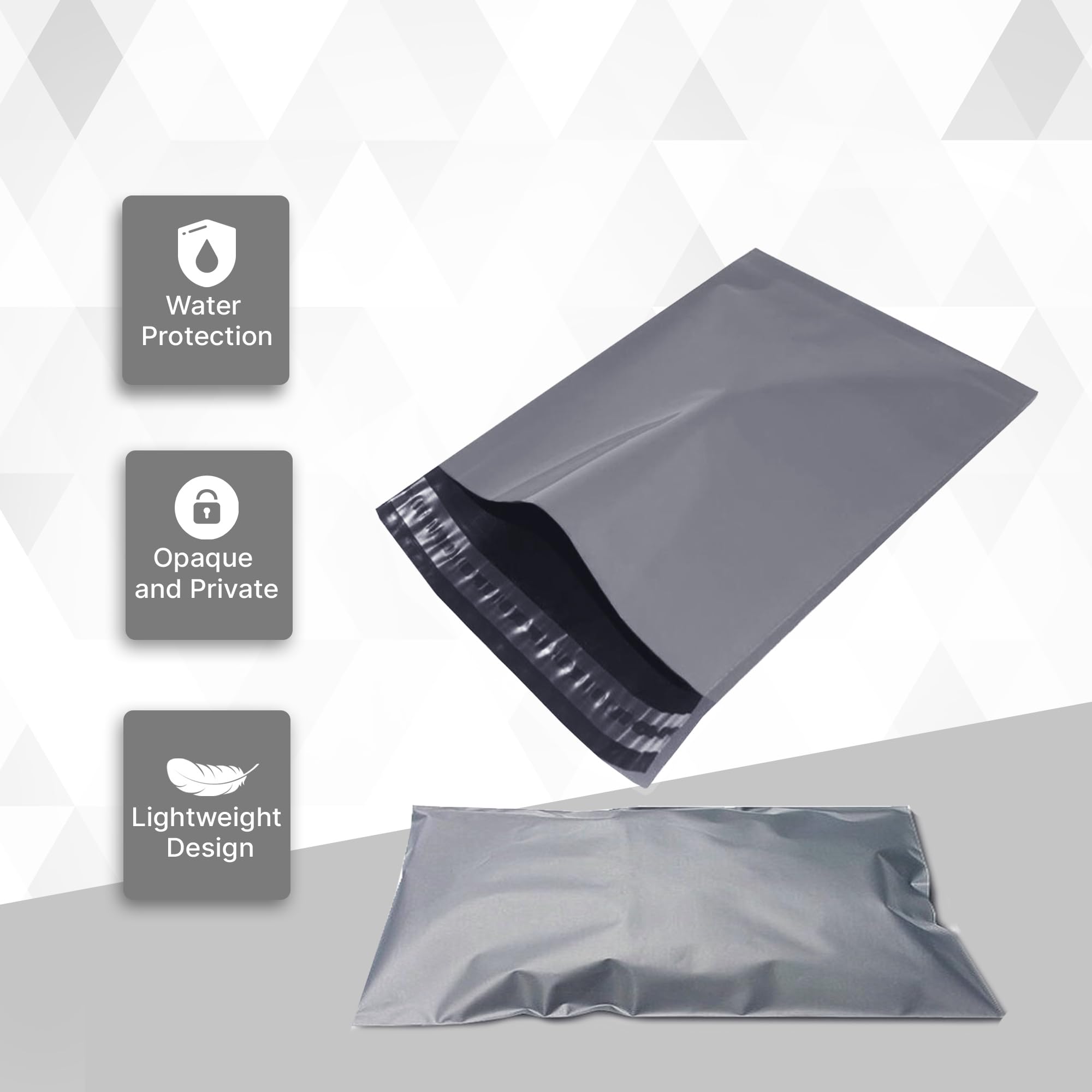 delka Mailing Bags - Tear-Resistant Poly Mailers | 10x14 Size (Pack of 50) | Weatherproof 3