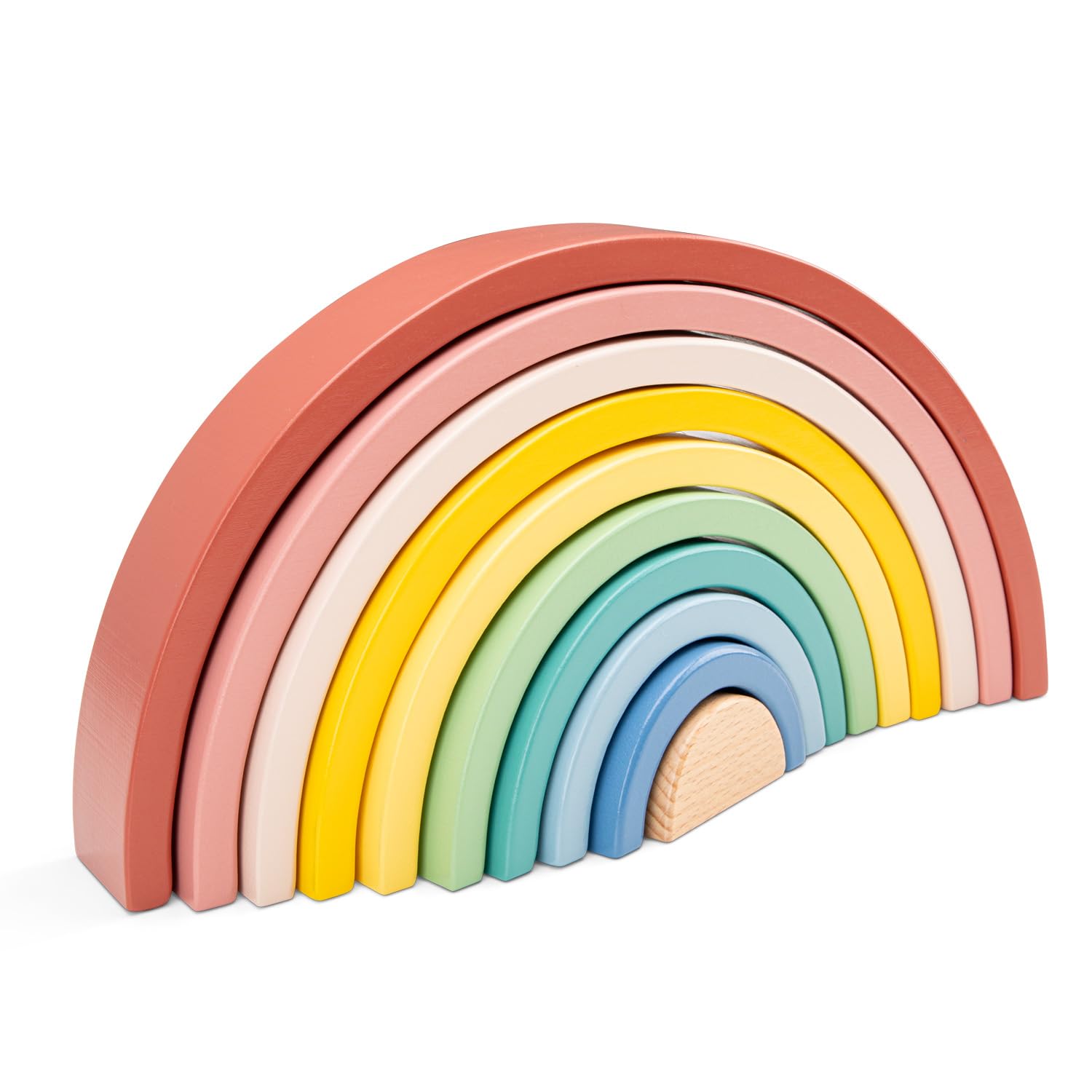 Woet Wooden Rainbow Stacker for Toddlers Age 12m+ - 10-Piece Arches, Non-Toxic Wood 5