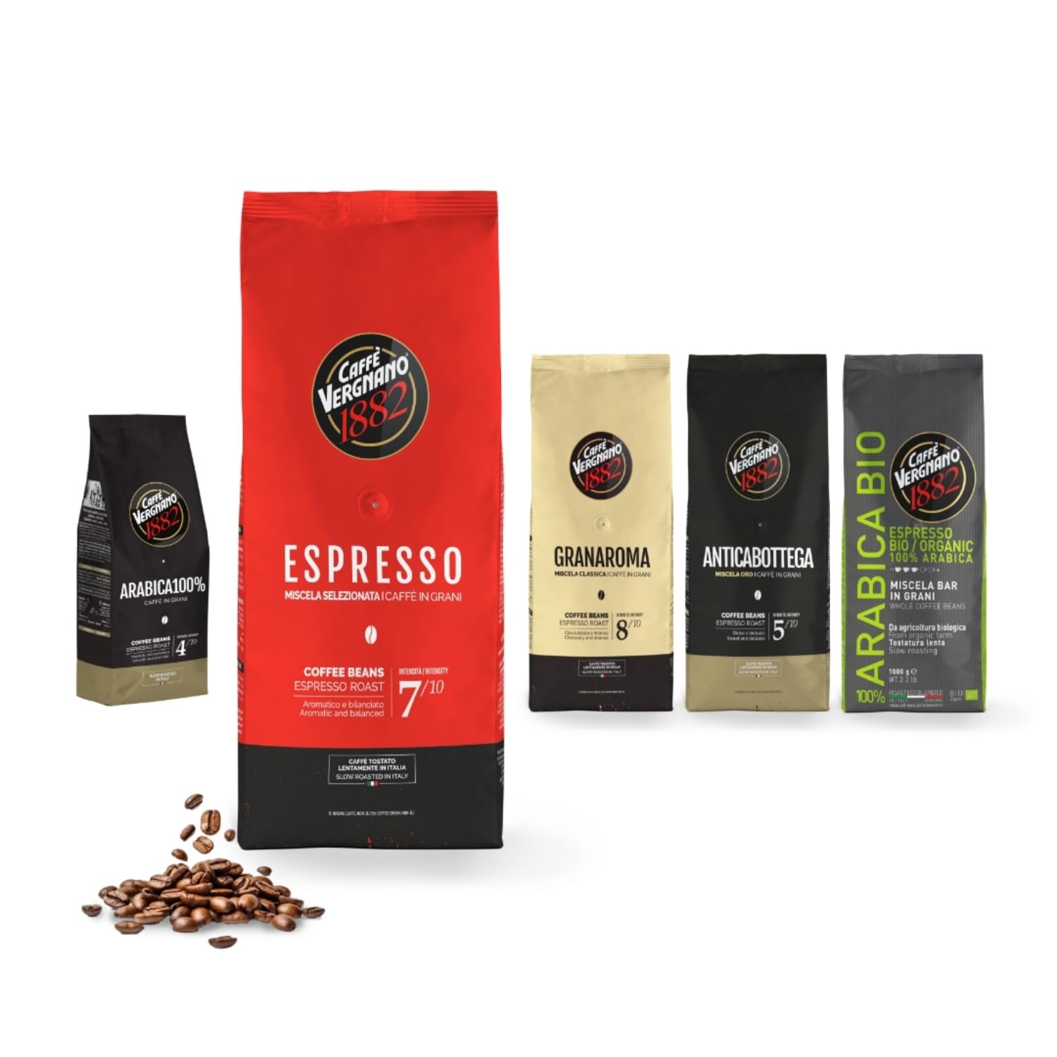 Caffè Vergnano 1882 Espresso, ganze Bohnenkaffee – 1-kg-Packung 3