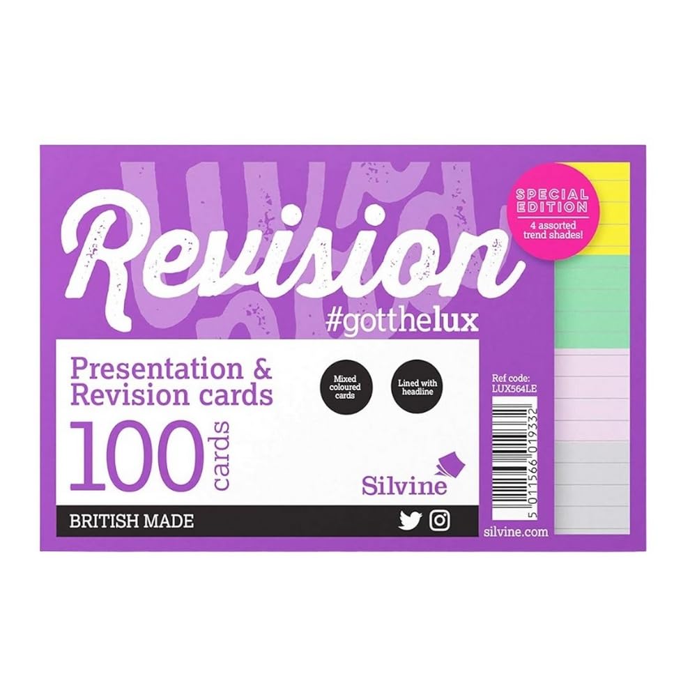 Silvine A6 Lined Index Cards - 100 Cards, Assorted Colours | 6x4 Size 3