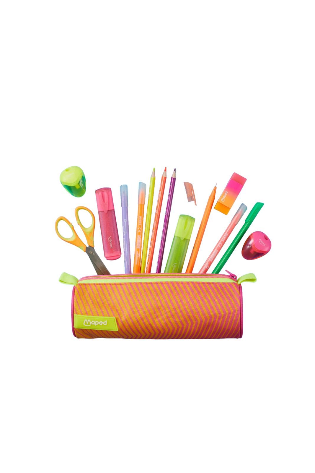 Maped NEON Colouring Felt Pens - Box of 10 with Pointed 2.8mm Tip | Bright Neon Colors