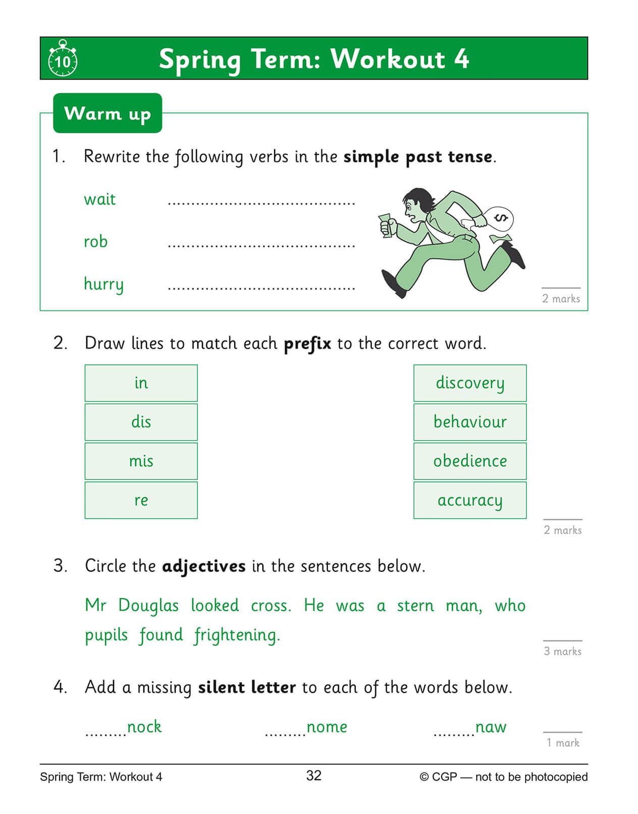 CGP KS2 English 10-Minute Weekly Workouts - Year 3 Study Aid | Paperback | English 6