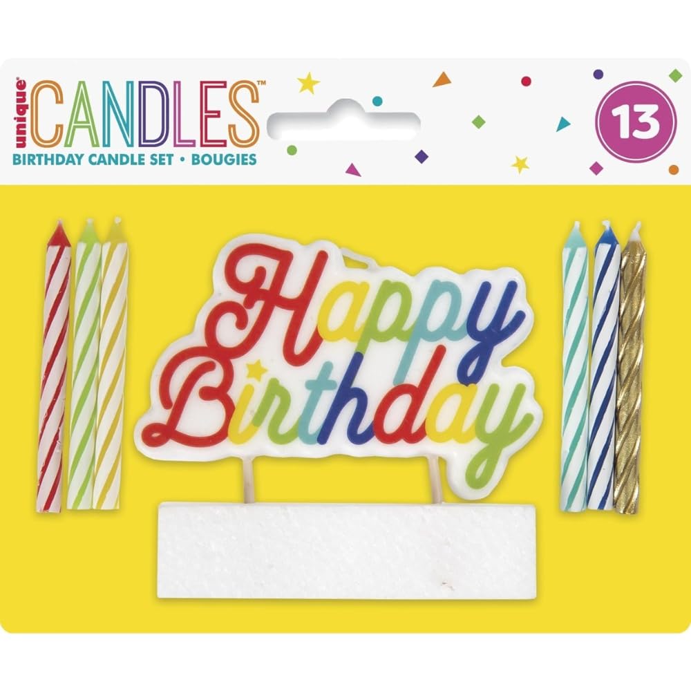 Unique Party Spiral Birthday Candles Pack of 12 with 'Happy Birthday' Pick Topper | Wax, Unscented 5