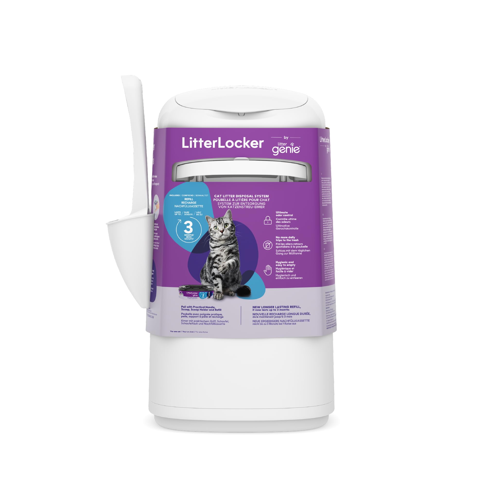 Litter Genie LitterLocker Fashion Cat Litter Disposal Bucket | 2.5 Gallon Capacity | Unscented