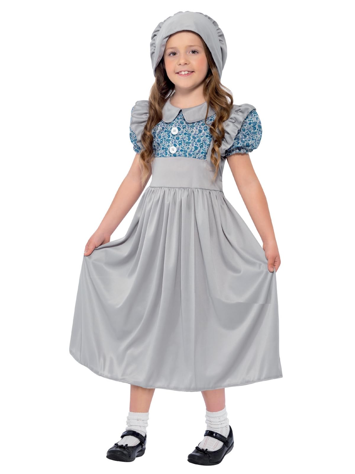 Smiffys Victorian School Girl Costume - Age 7-9 Years | Grey | Polyester 1