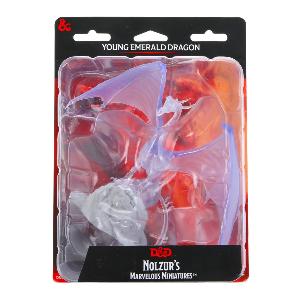WizKids Nolzur's Marvelous Miniatures - Young Emerald Dragon Miniature | Unpainted Plastic | D&D