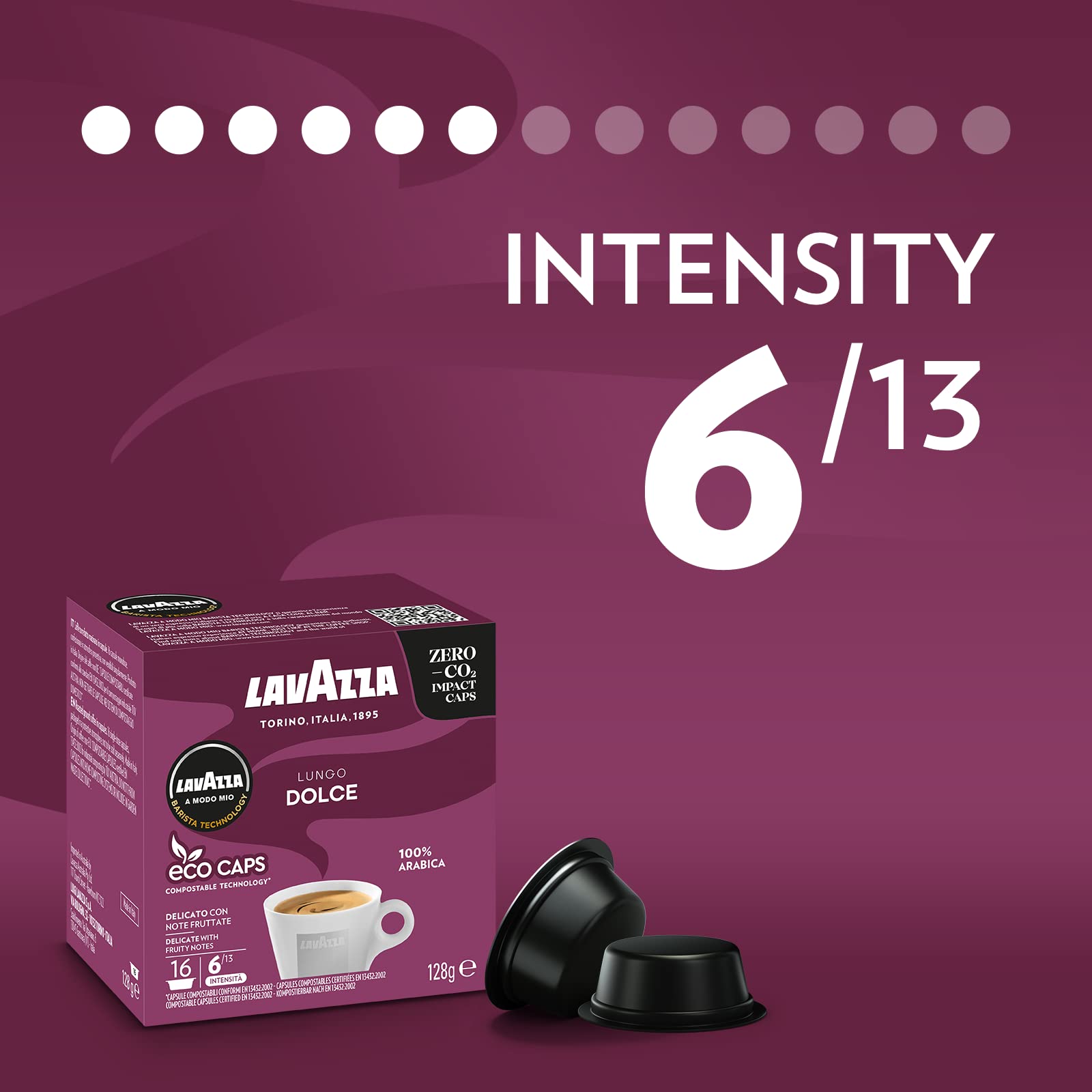 Lavazza A Modo Mio Lungo Dolce – 96 Kaffeekapseln, 100 % Arabica-Mischung mit Noten von Trockenfrüchten 3