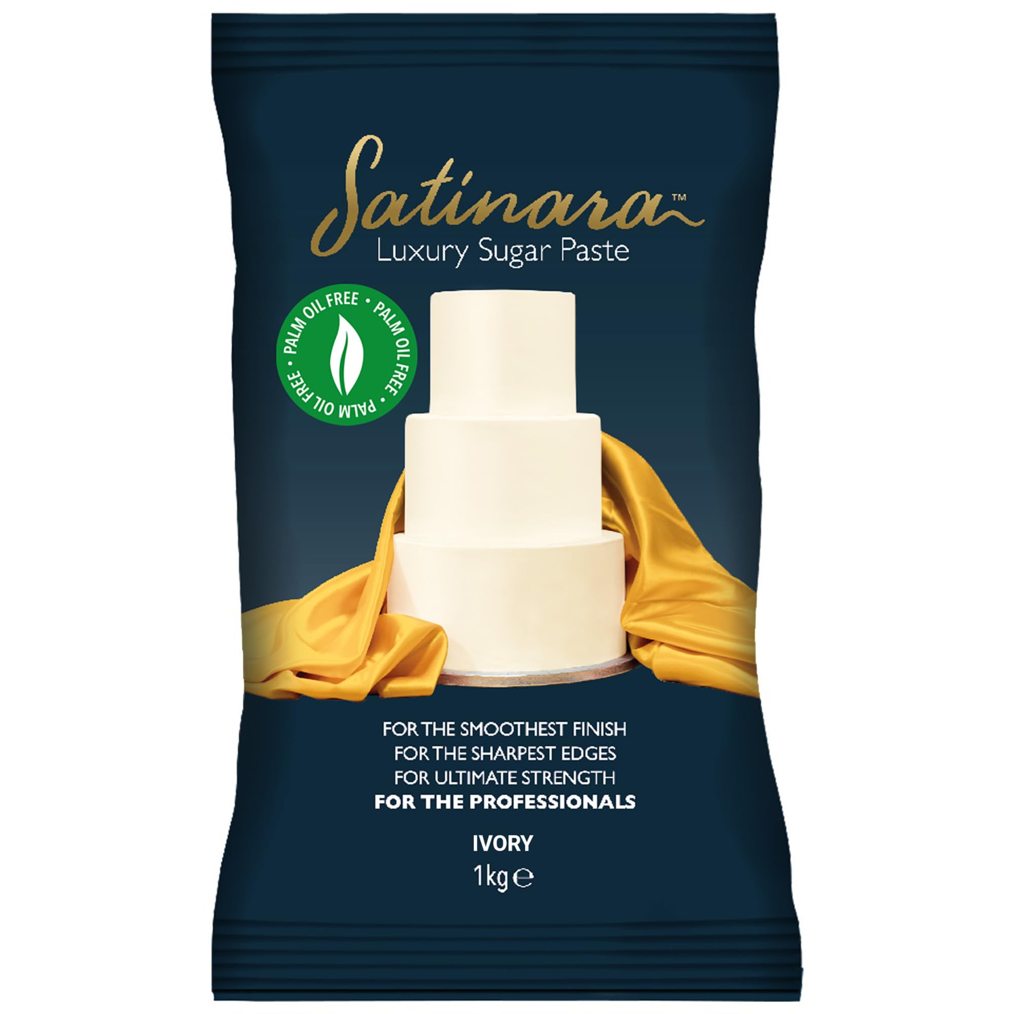 Satinara Luxury Ivory Sugar Paste - Palm Oil Free | 1kg Pack | Vegan & Vegetarian