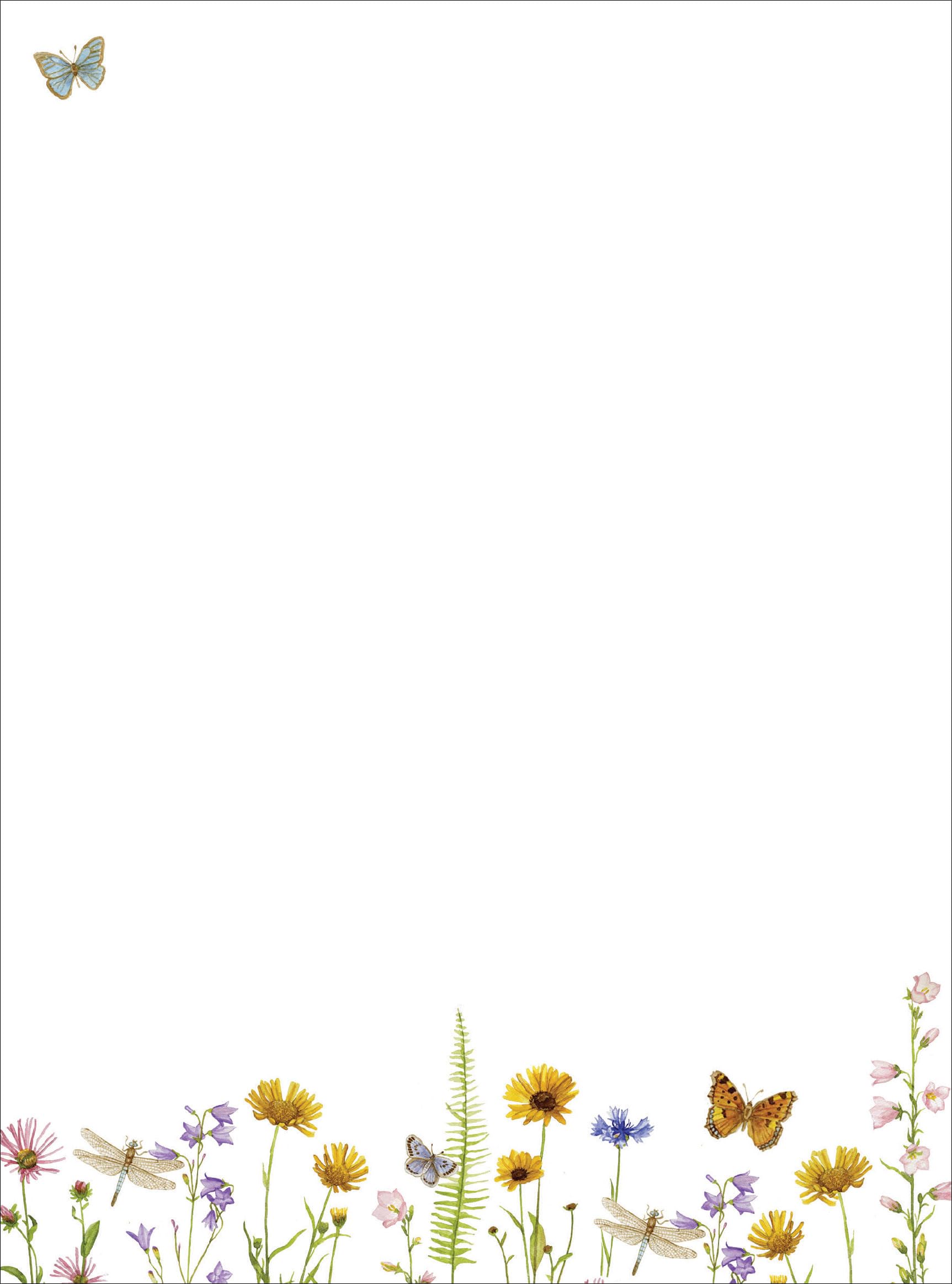 Peter Pauper Press Wildflower Garden Stationery Set - 30 Sheets, 24 Envelopes | 5-3/4'' x 7-3/4''