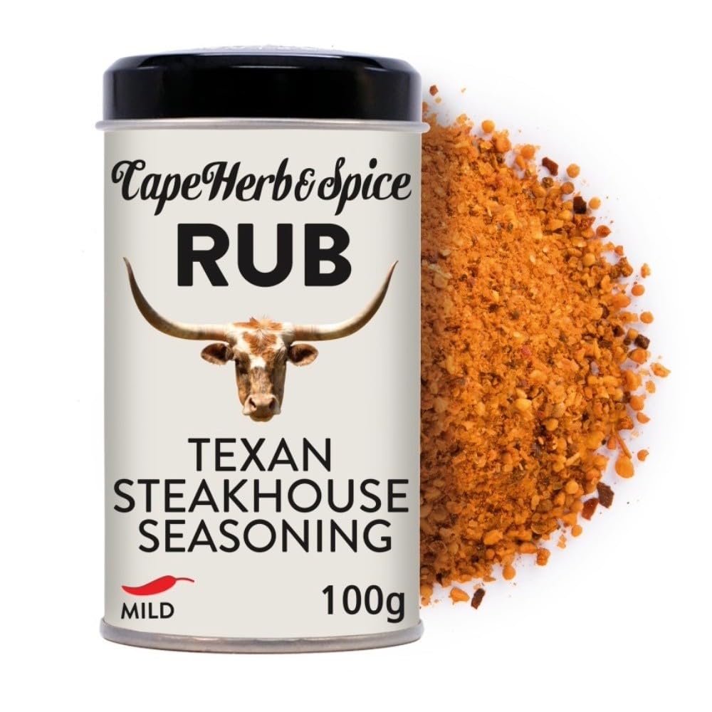 Cape Herb & Spice Texan Steakhouse Seasoning Rub - Mild Chilli | 100g Tin
