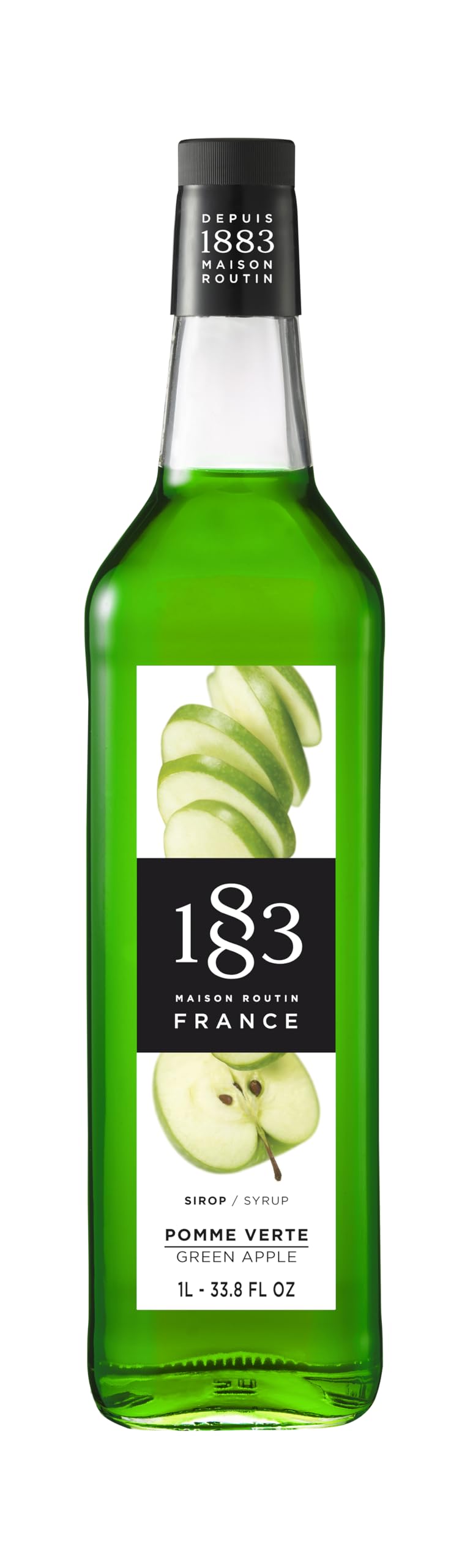 1883 Maison Routin Green Apple Syrup - Intense & Refreshing Fruitiness | 1L 1