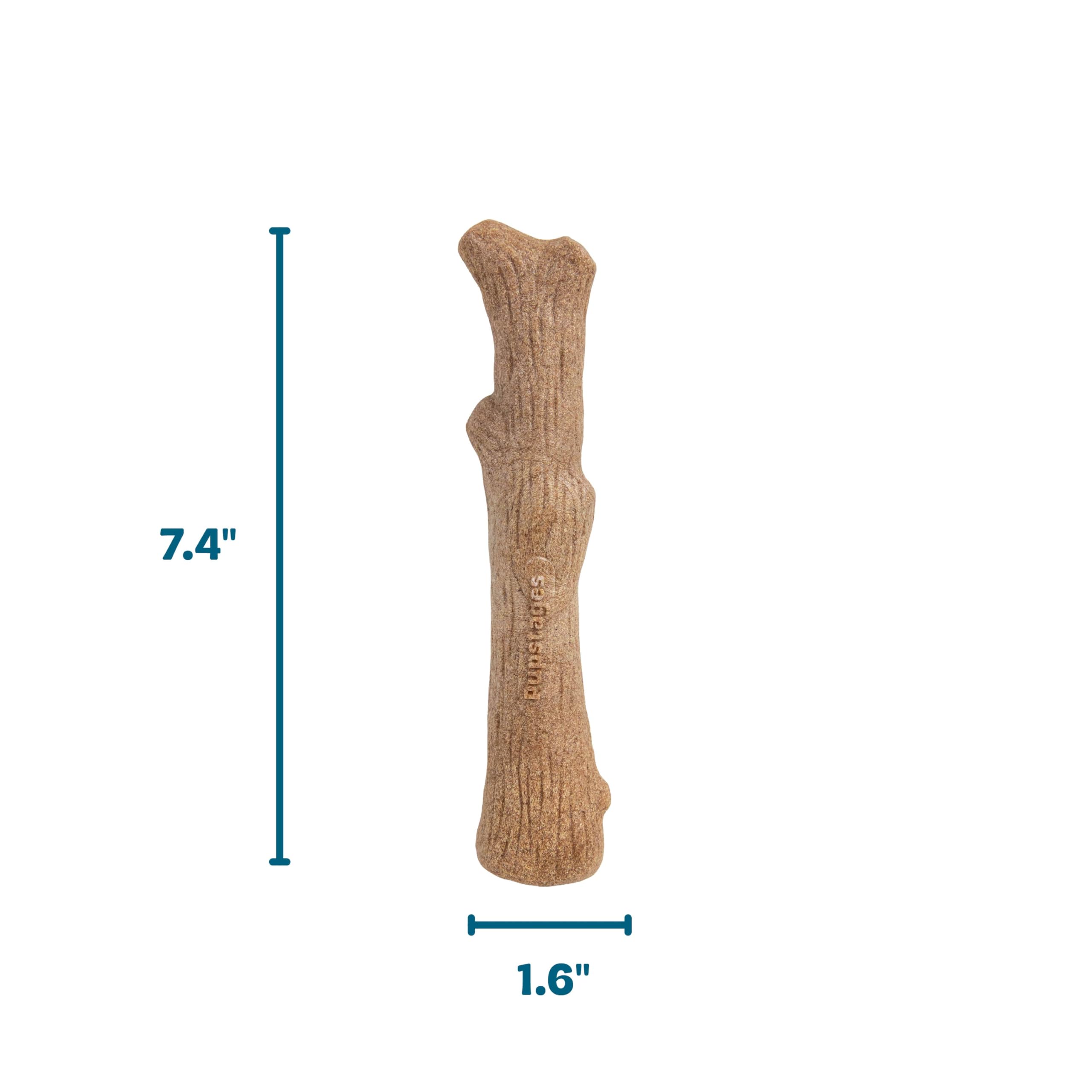 Pupstages Dogwood Wood Alternative Dog Chew Toy - Medium Size | Mesquite BBQ Scent | Durable 6