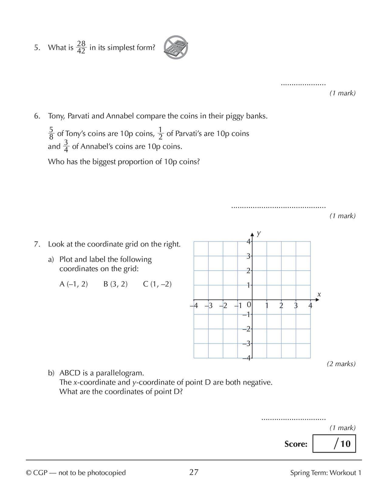 CGP New KS3 Maths 10-Minute Weekly Workouts - Year 7 | Catch-up & Home Learning 3