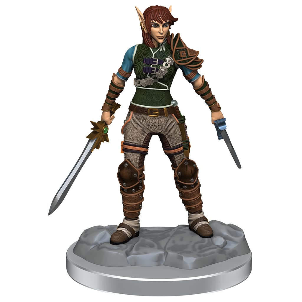 WizKids Nolzur's Marvelous Miniatures: Elf Rogue & Half-Elf Rogue Proté | 2 Unpainted Miniatures | Plastic
