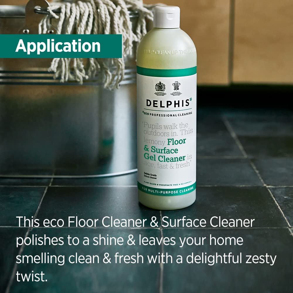 DELPHISECO Eco Floor & Surface Gel Cleaner - Lemon Scent, Plant-Based Formula | 700ml 3
