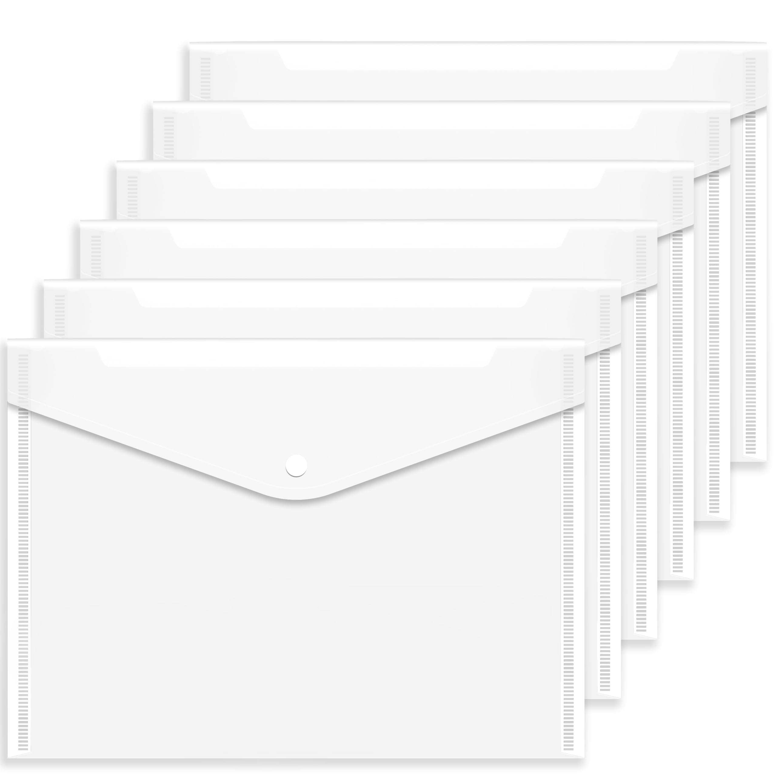 GoodtoU Clear Plastic Wallets A4 Document Folders with Popper Closure | Pack of 36 | Plastic