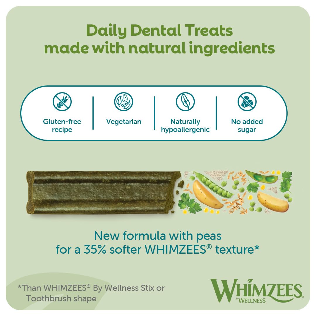 WHIMZEES Soft Dental Sticks for Extra Small Dogs - 56 Count, Parsley Flavored, Grain-Free 3