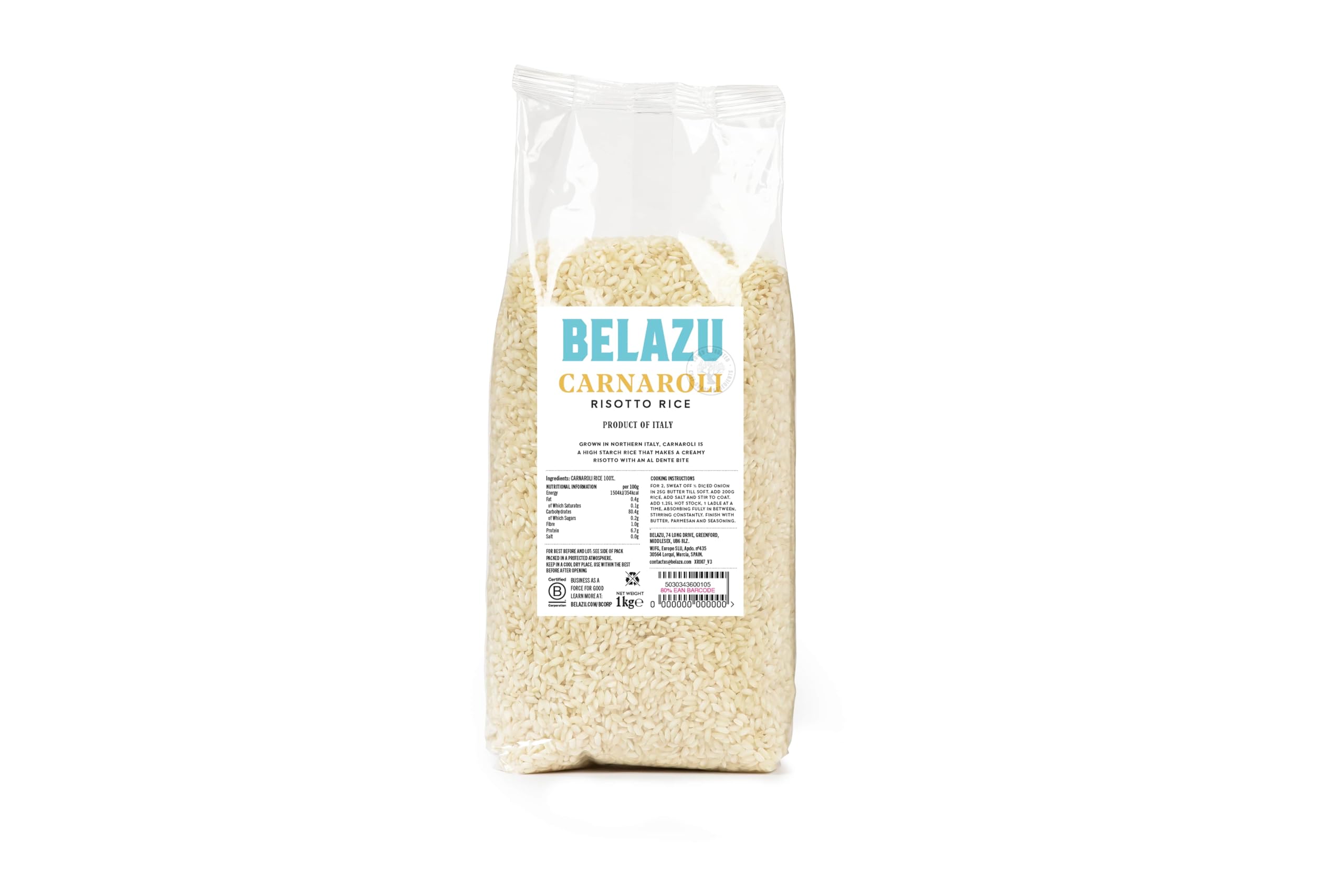 Fresh Olive Belazu Carnaroli Risotto Rice - King of Italian Rice | 1 kg