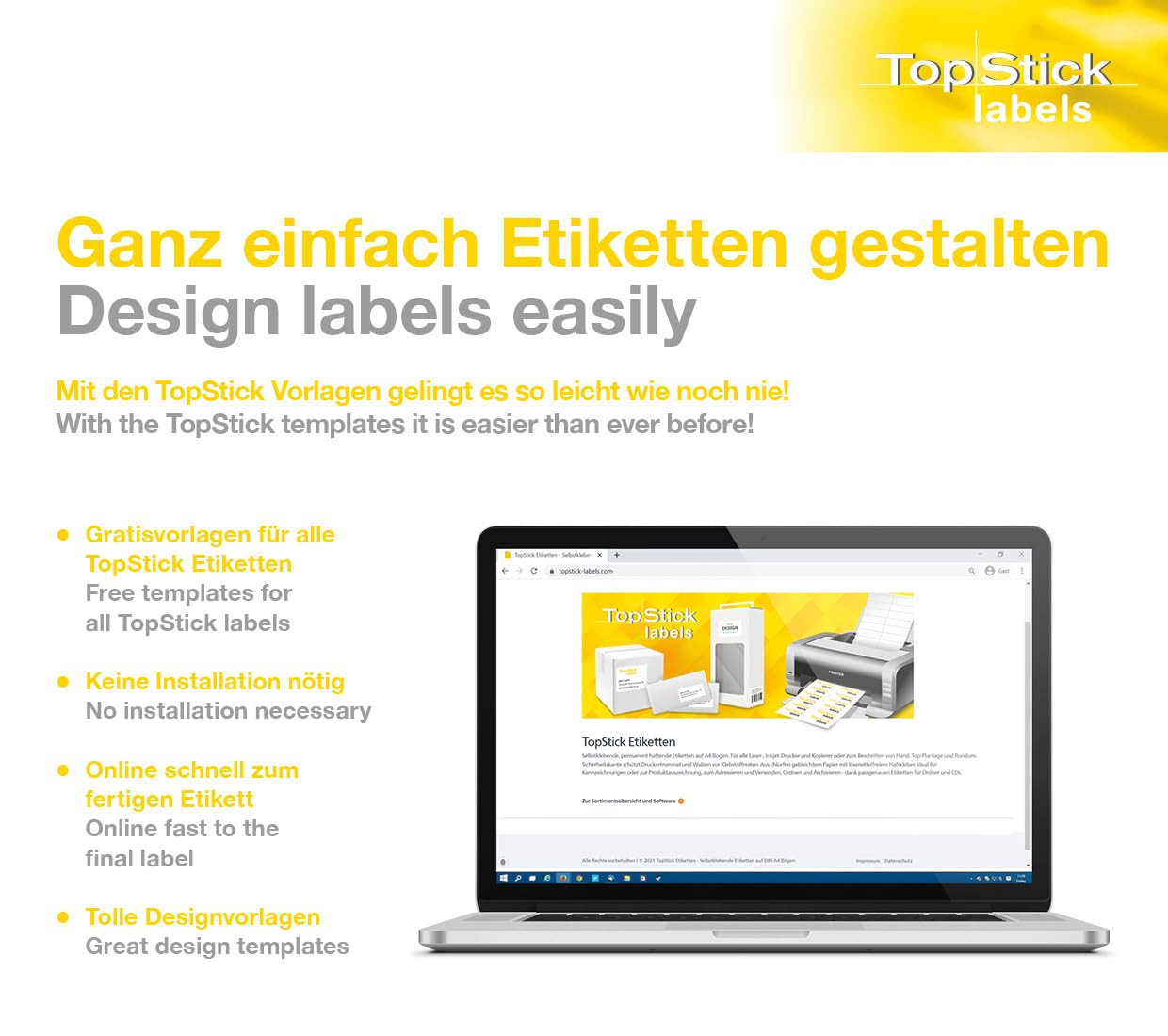 TopStick Self Adhesive Address Labels - 1600 Labels, 99.1 x 33.9 mm, White | For Laser & Inkjet 7