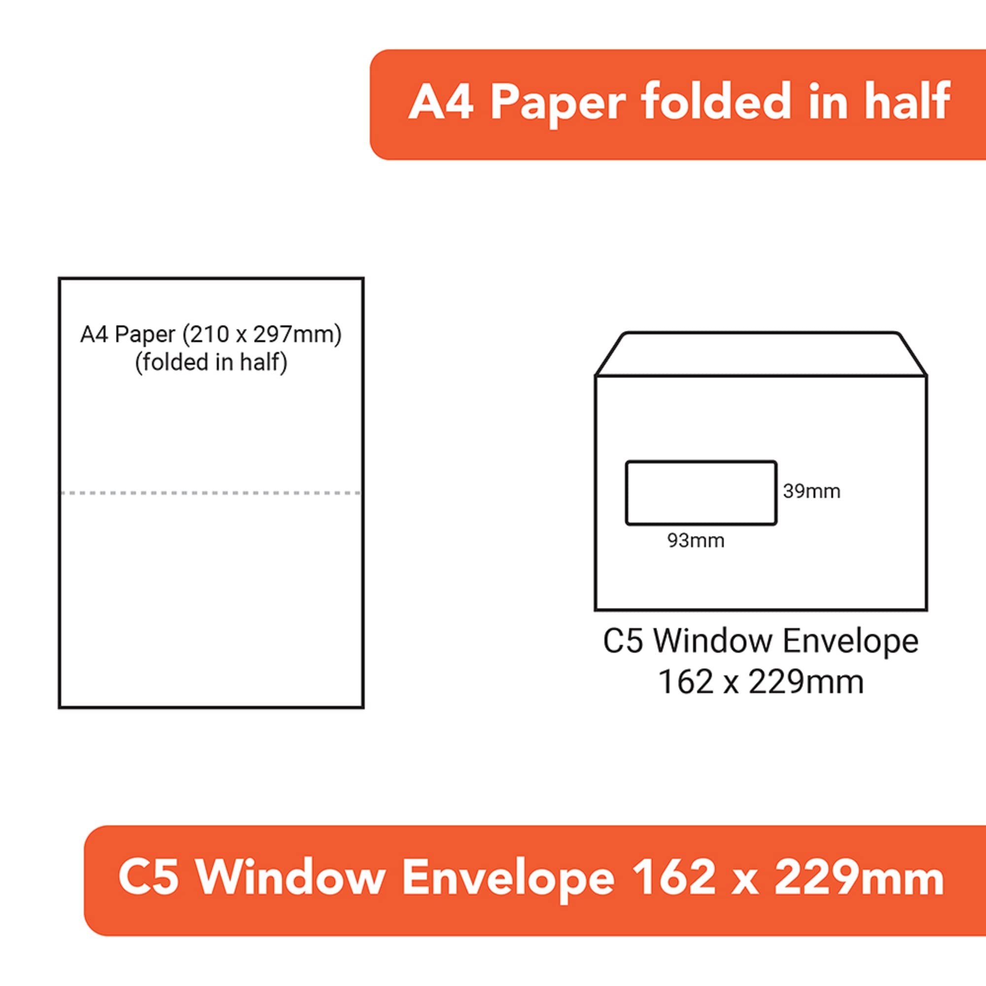 Postmaster C5 Window Envelopes 229x162mm 90 GSM Self Seal White | 200 Pack | Made in UK 3