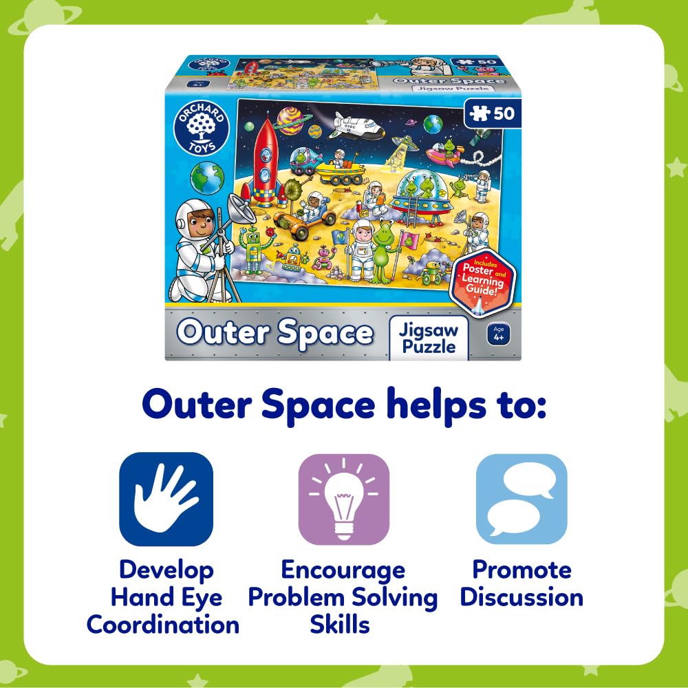 Orchard Toys Outer Space Jigsaw Puzzle - 50 Pieces Floor Puzzle for Ages 4+ | Includes Poster 5