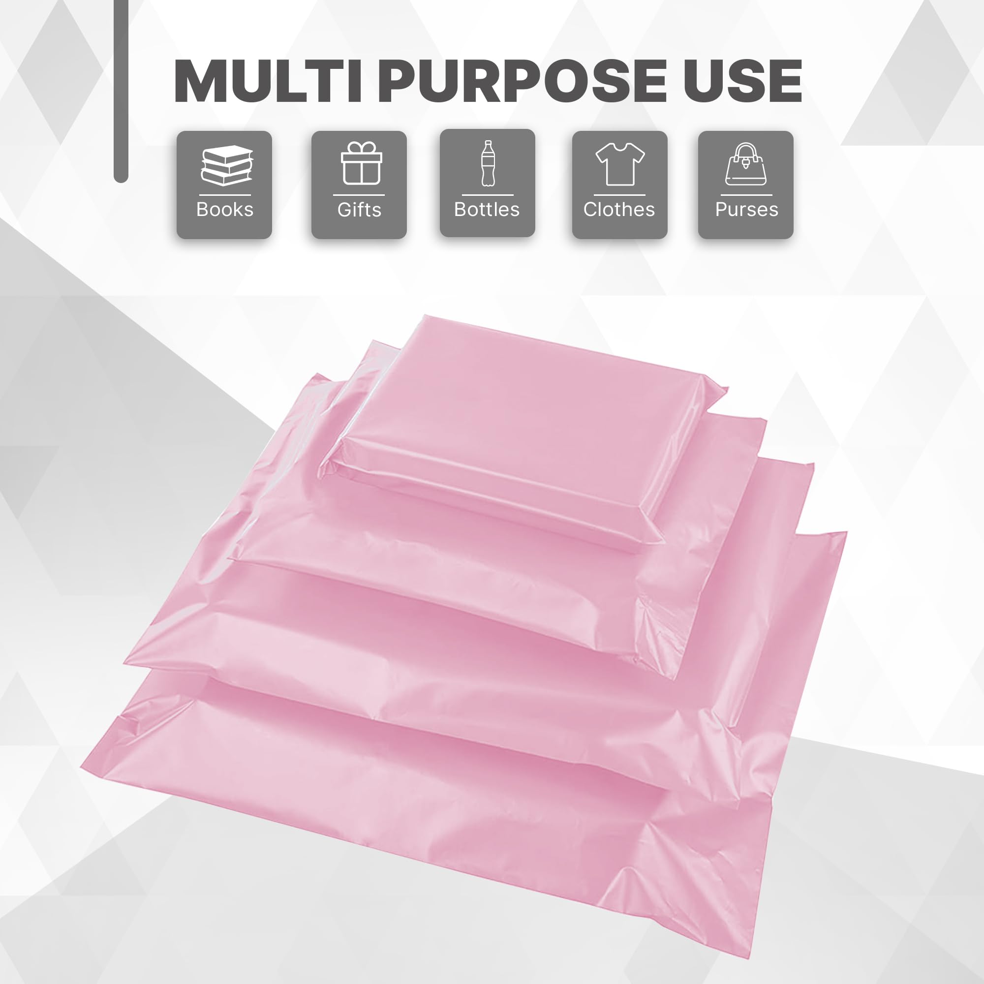 delka Durable Pink Poly Mailer Bags - Tear-Resistant, Self-Sealing | 12x16 (25 Pack) 5
