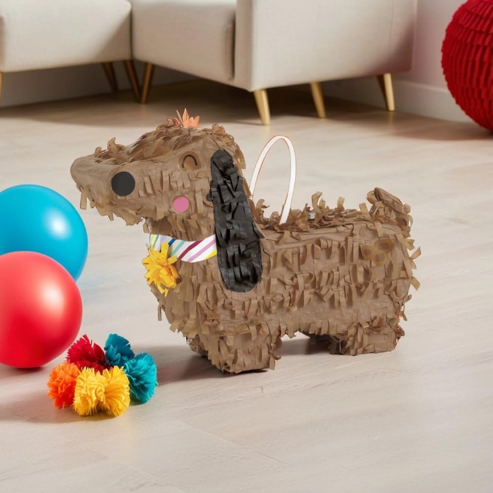 Unique Mini Dachshund Piñata Favor Decoration - 20cm x 14cm | Cardboard | Multicolour 3