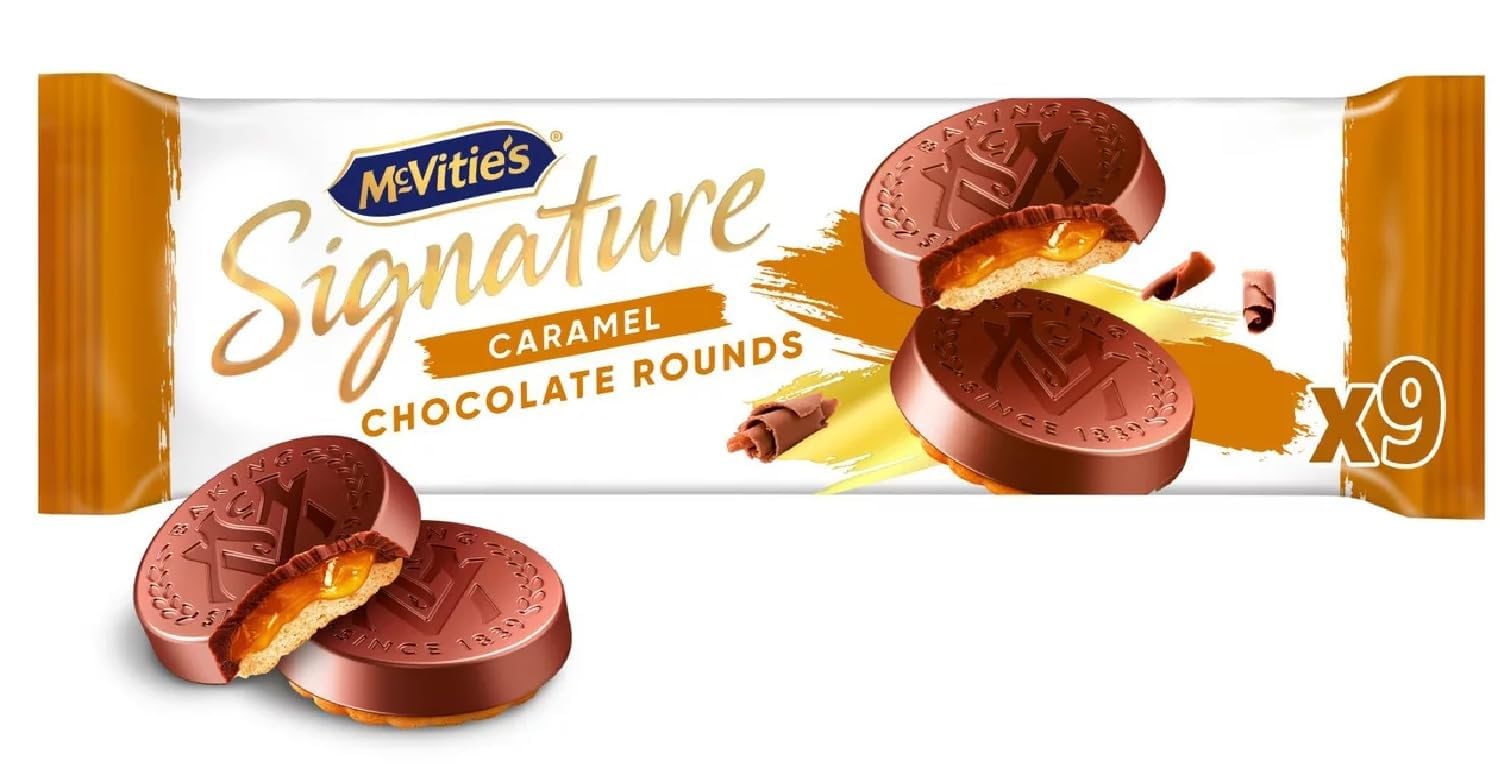 McVitie's Signature Caramel Chocolate Rounds Biscuits - Decadent Treat | 109g