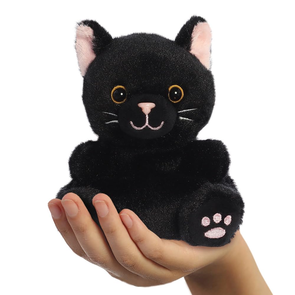 AURORA Palm Pals Twilight Black Cat Stuffed Animal | 5 Inches | Eco-Friendly | Collectible 3