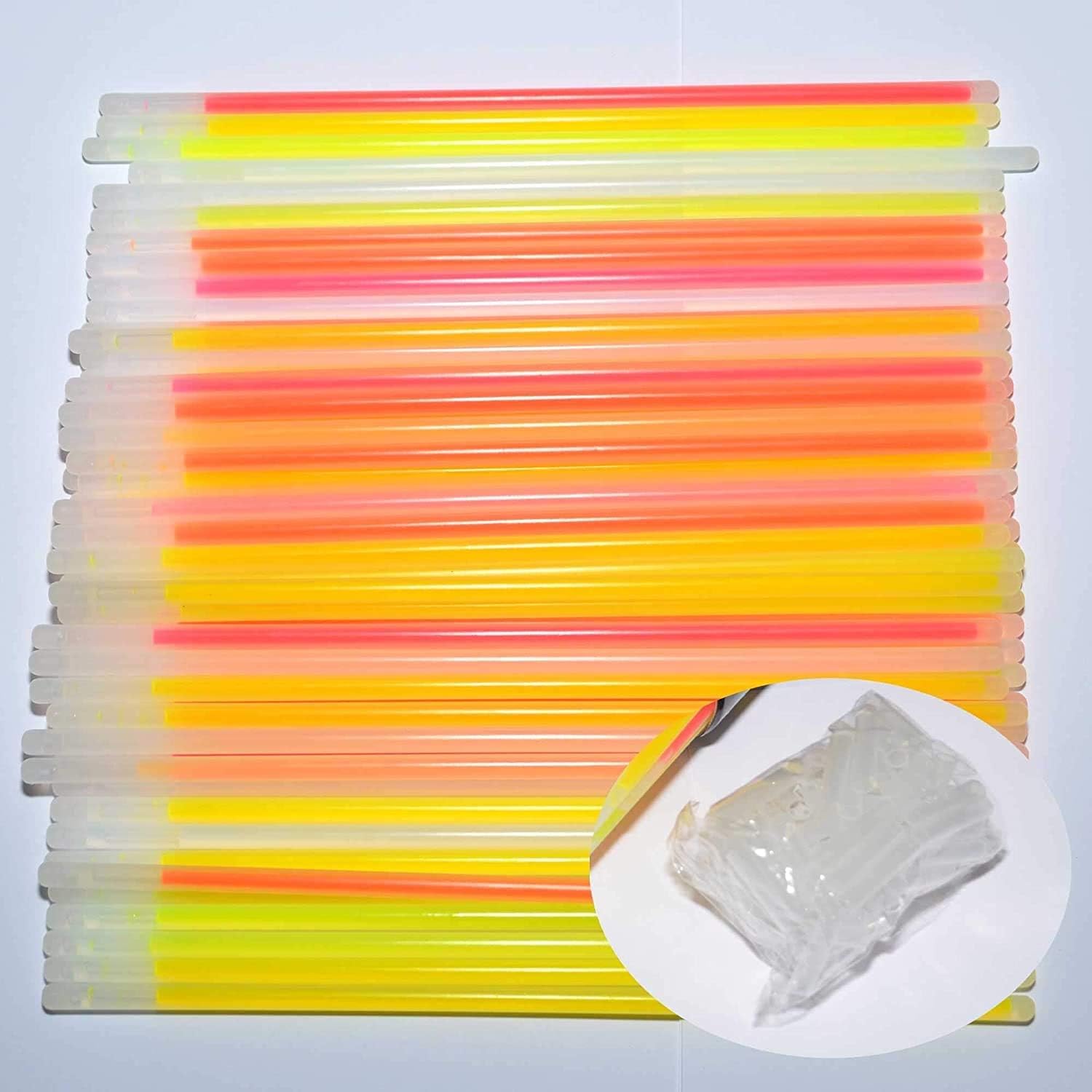 SHATCHI 100Pcs Glow Sticks - 10-12 Hour Glow | Neon Colours | Unisex Children 9