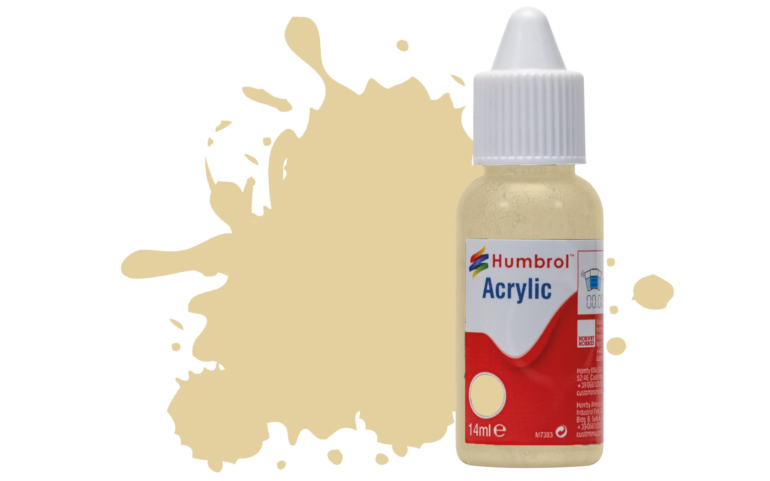 Humbrol Model Paint - No 121 Pale Stone Matt Acrylic Primer | 14ml Bottle | For Plastic, Metal, Wood