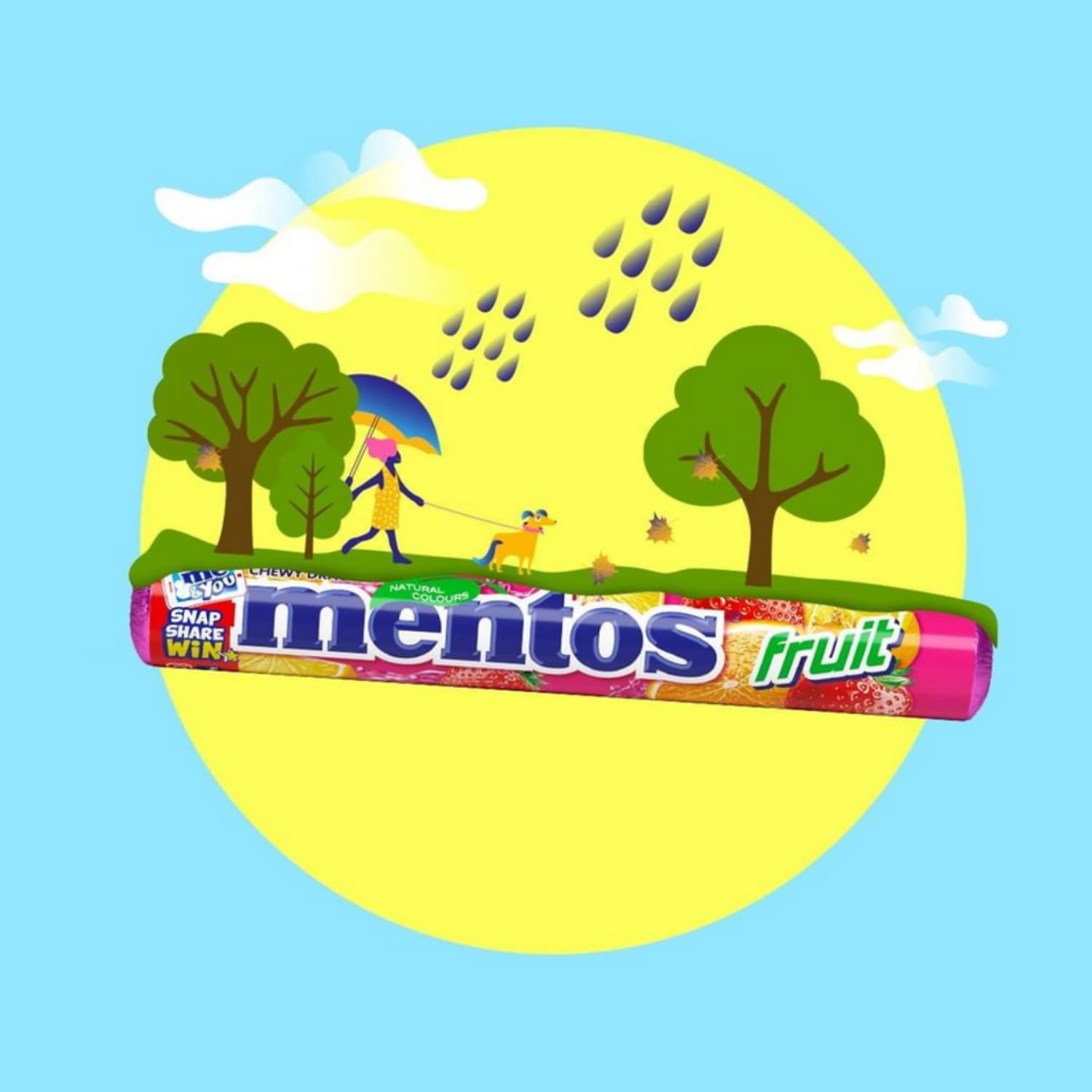 Mentos Fruit Flavoured Soft Chews, Natural Colours, 5-Pack Party Sweets 4