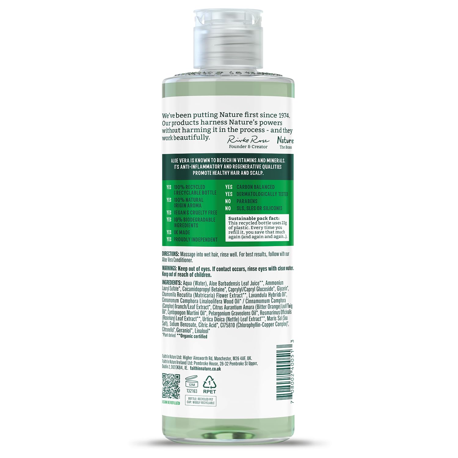 Faith In Nature Organic Aloe Vera Shampoo (400ml)