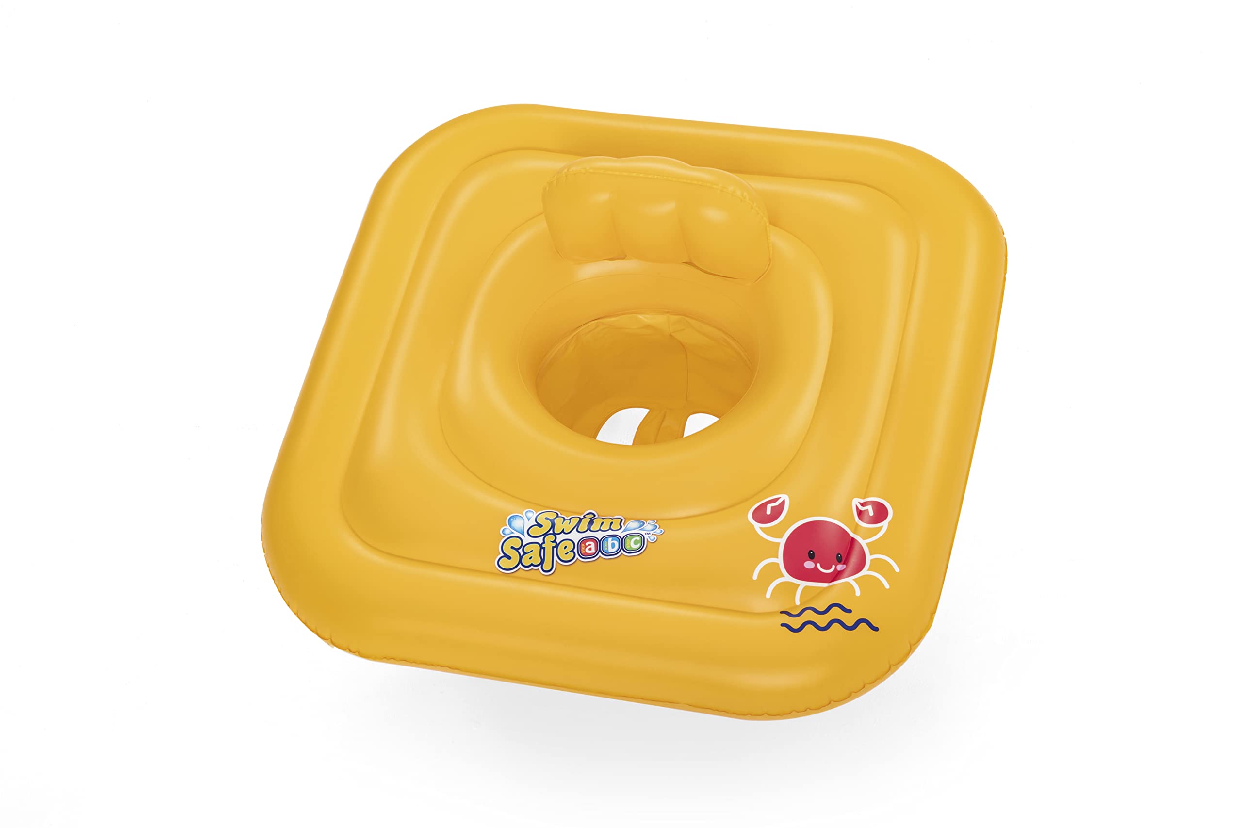 Bestway Swim Safe ABC WonderSplash Square 3-Ring Baby Boat Float - Ages 1-2, Max 15KG, Yellow 1