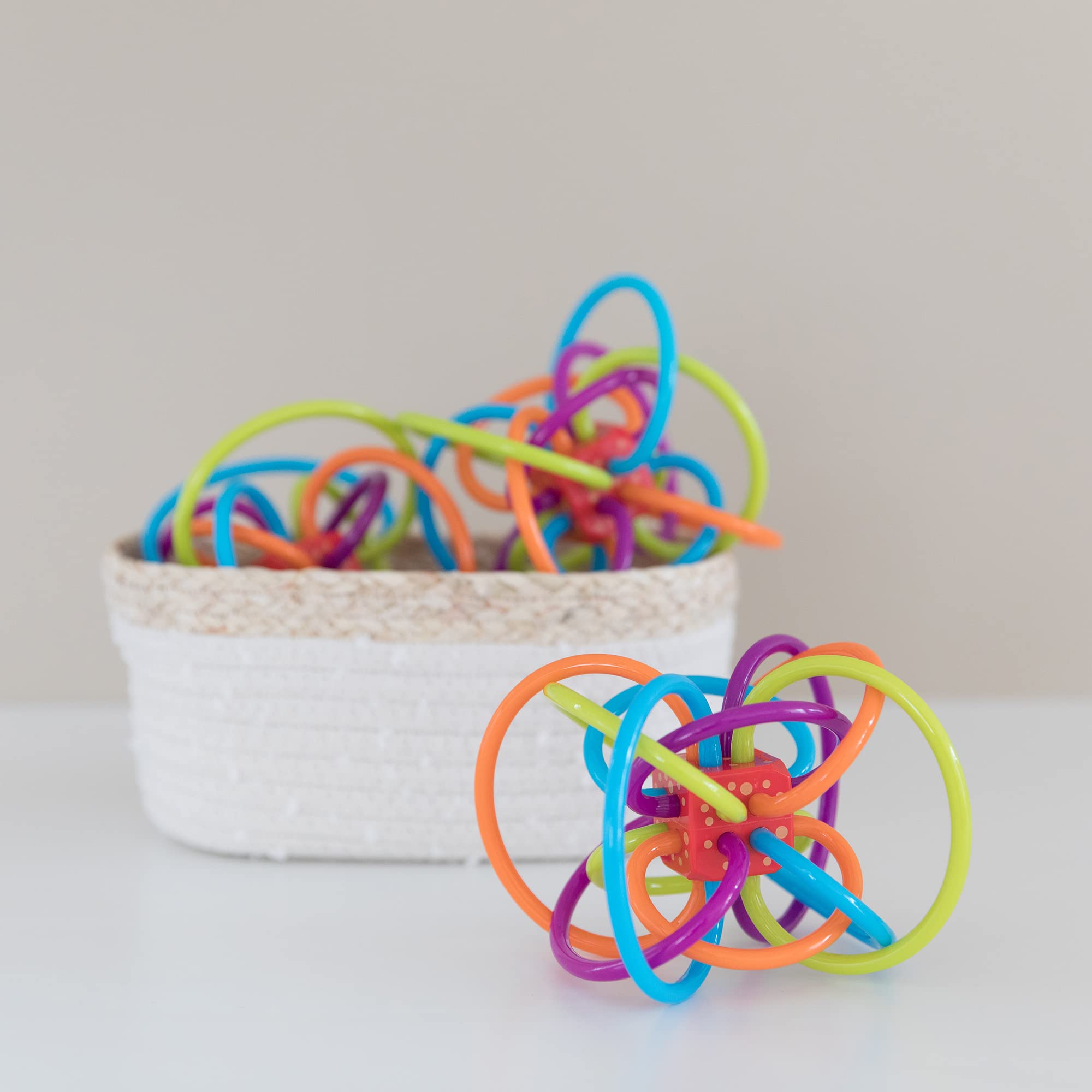 Manhattan Toy Winkel Rattle and Sensory Teether Toy - BPA-Free Tubes | Quiet Rattle | Newborn+ 5