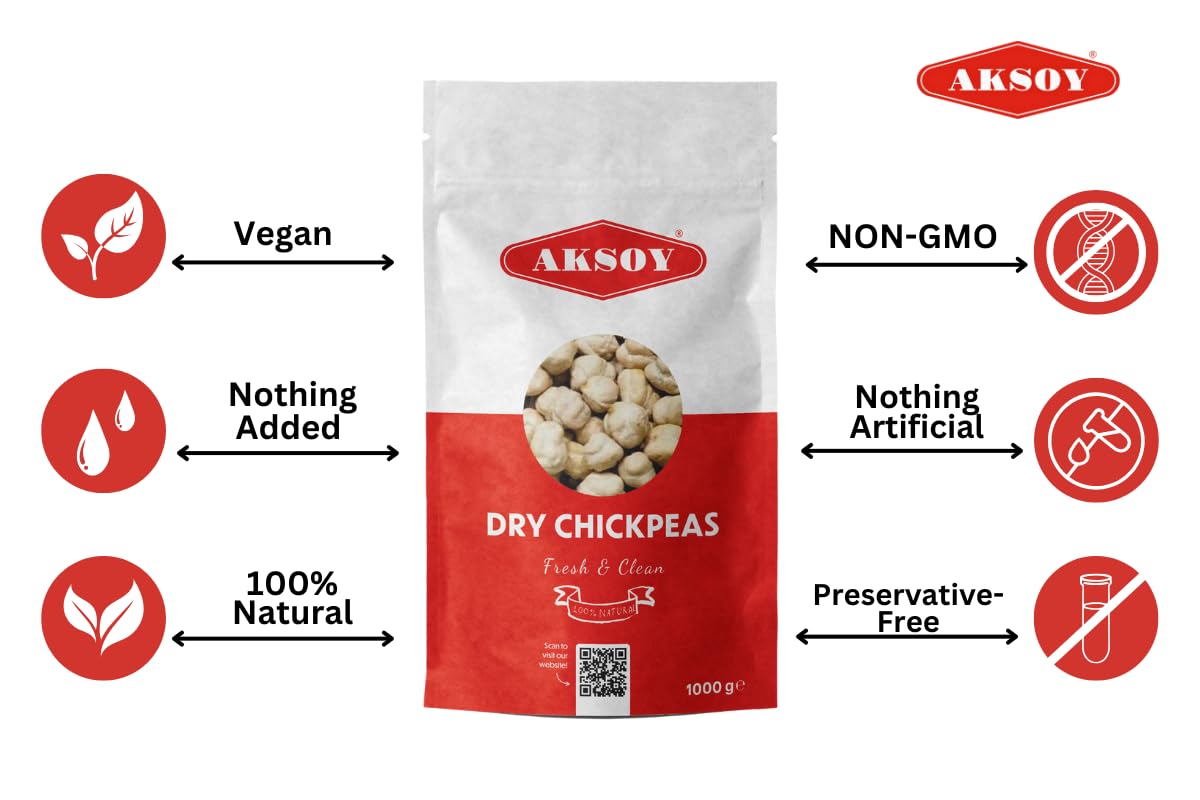 Aksoy - Premium Trockenkichererbsen XL Größe (12mm) 1KG 5