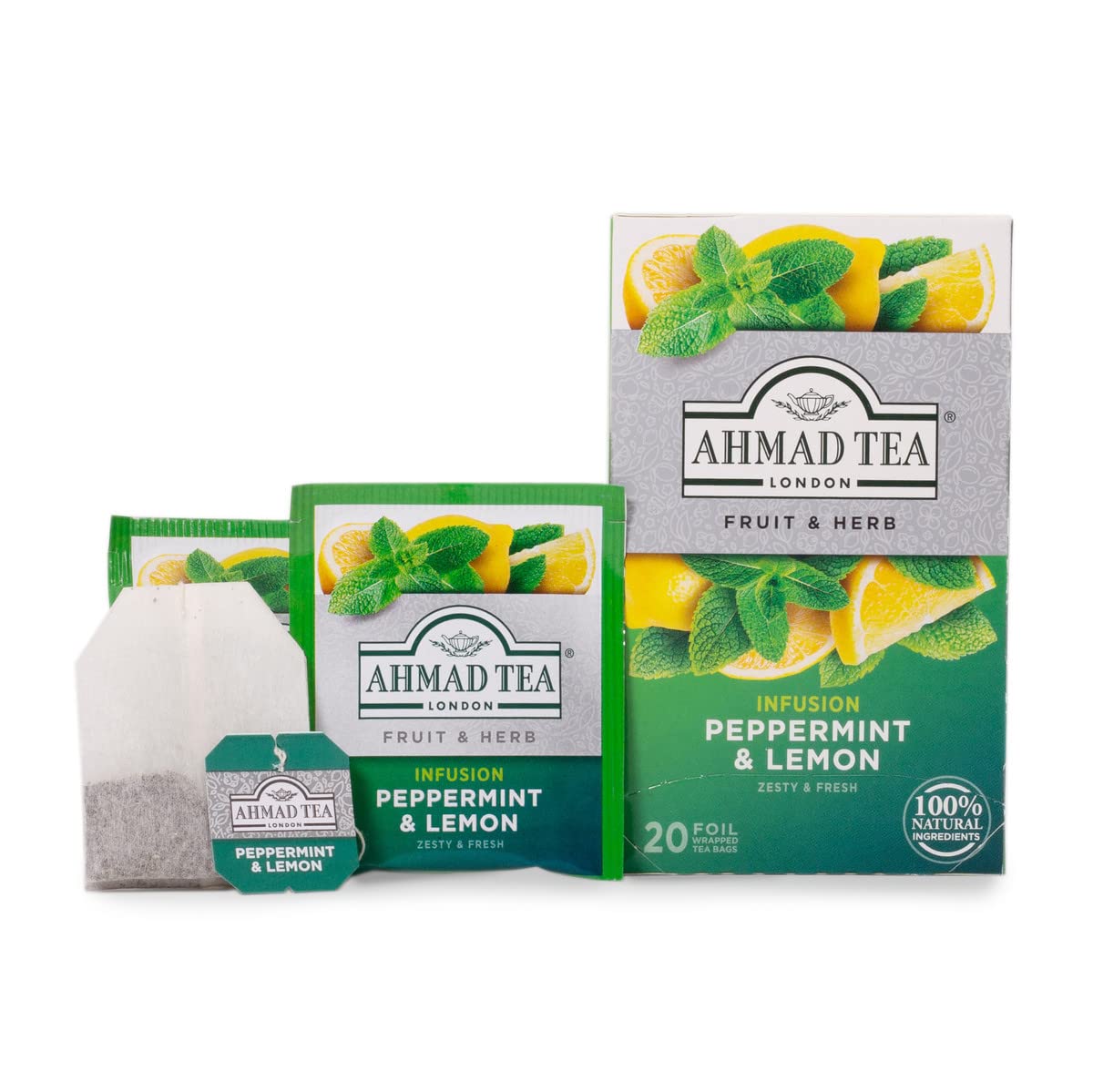 Ahmad Tea Pfefferminze &amp; Zitrone, Frucht- und Kräutertee - 20 Teebeutel