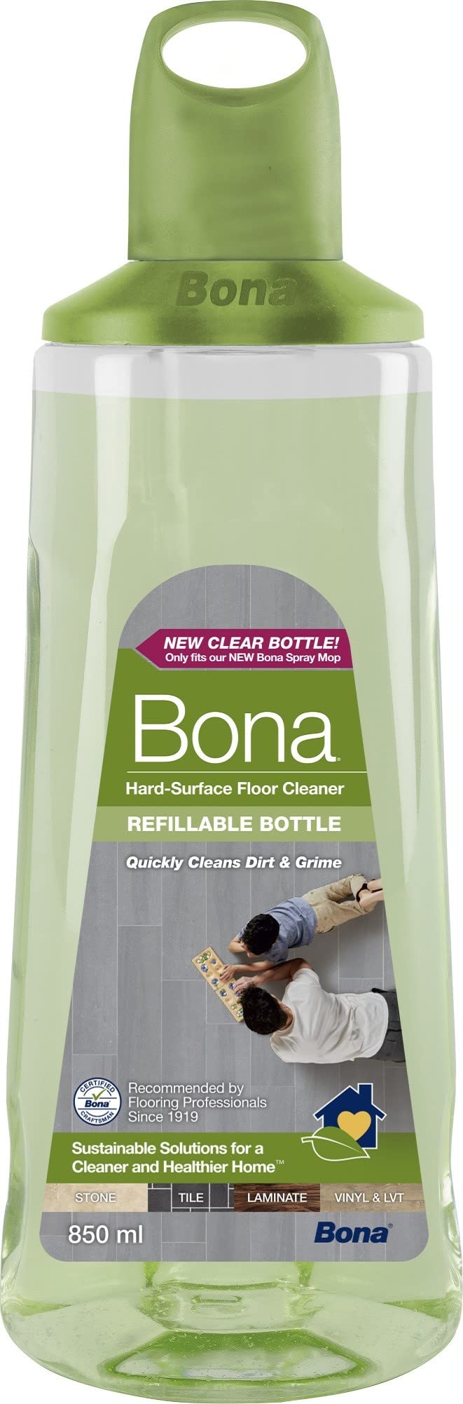Bona Premium Spray Mop Cartridge Hard Surface Floor Cleaner Refill | 850 ml | Unscented