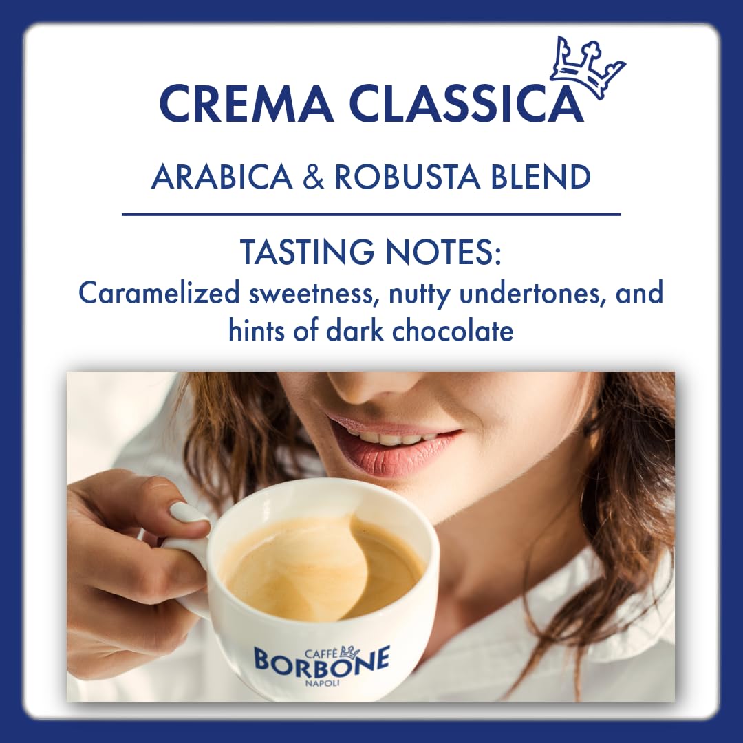 CAFFÈ BORBONE Crema Classica Roasted Whole Coffee Beans - 1kg Bag | Intensity 8/10 | Cocoa & Nut Notes 4