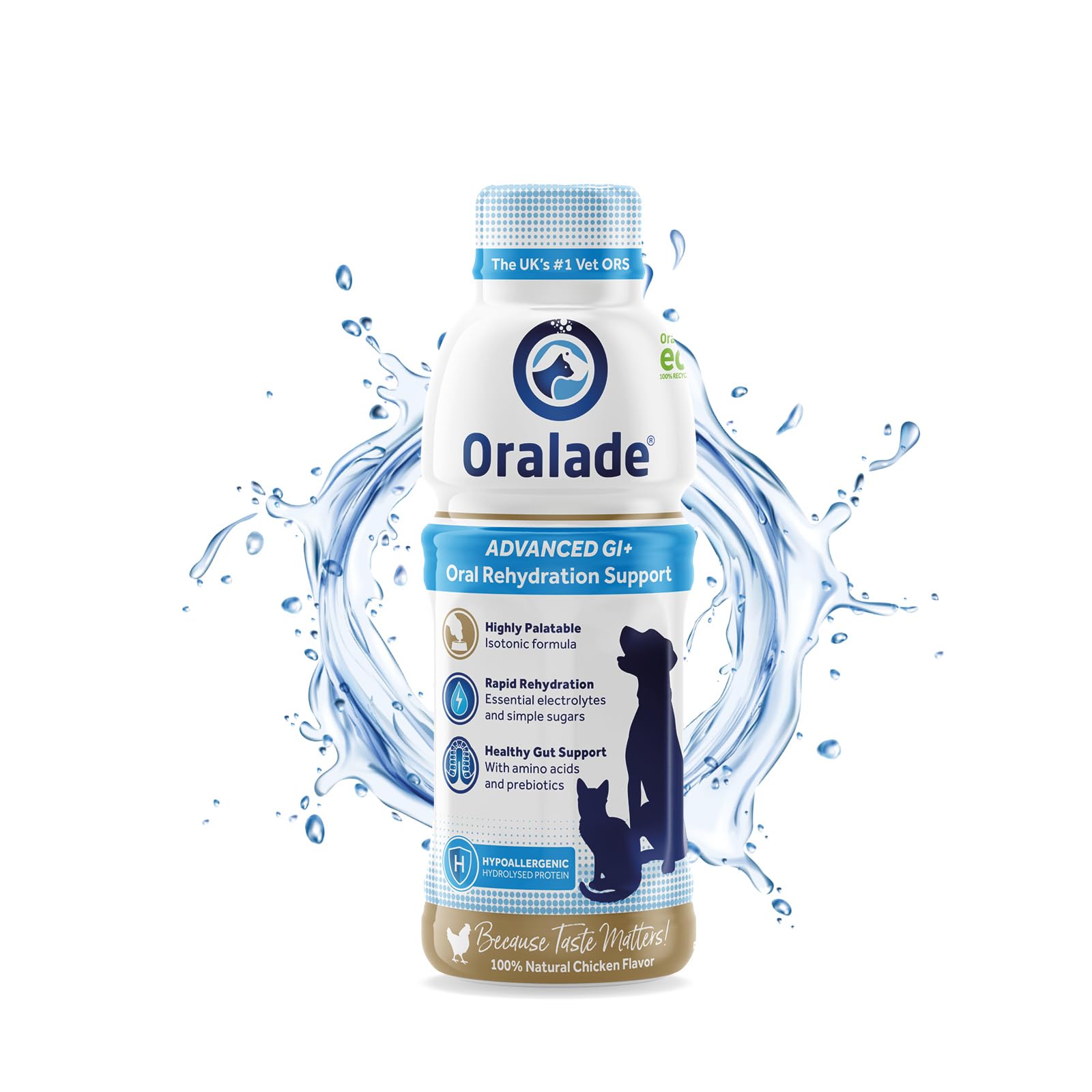 oralade Advanced GI+ Oral Rehydration & Gut Support Liquid for Dogs | Chicken Flavour | 500ml