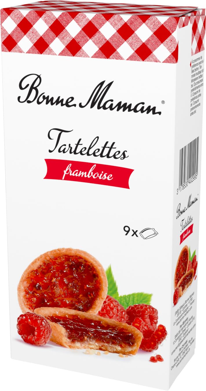 Bonne Maman Raspberry Tartlets - Crispy Shortbread Crust with Velvety Filling | 135g