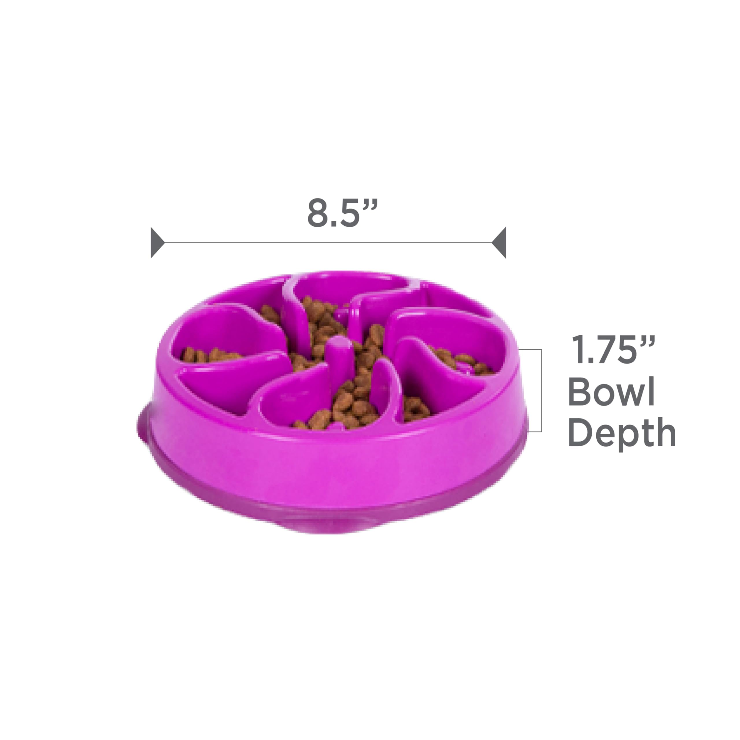 Outward Hound Fun Feeder Slo Bowl - Slows Eating 10X | Medium Size | Purple 7