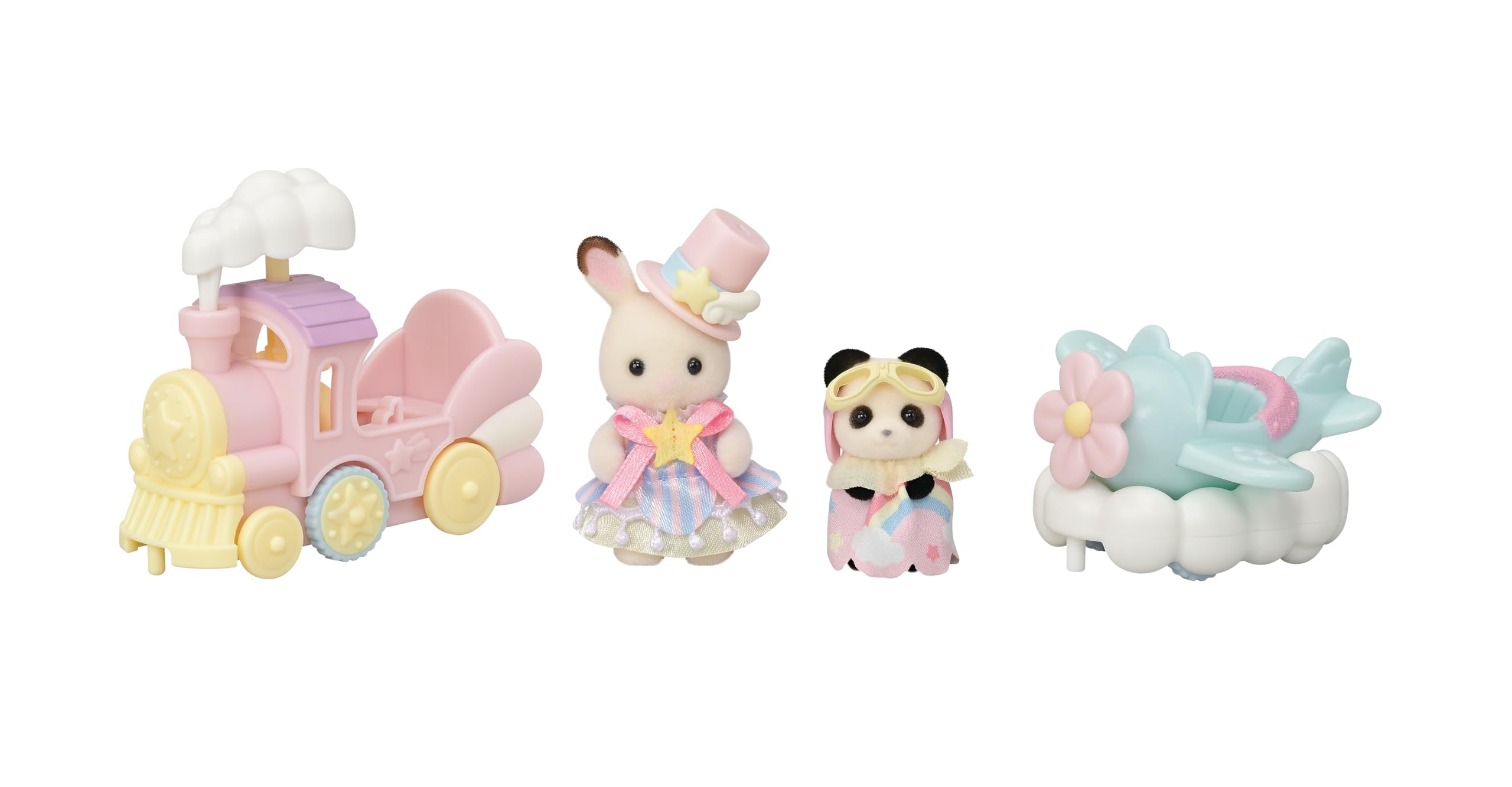 Sylvanian Families 5819 Amusement Park Ride Set - Plane & Train | Includes 2 Babies 4