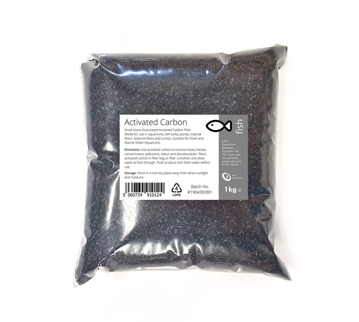 Intralabs Activated Carbon Filter Media - 1kg Ultra Porous Small Stone Granules for Freshwater & Marine Aquariums 1