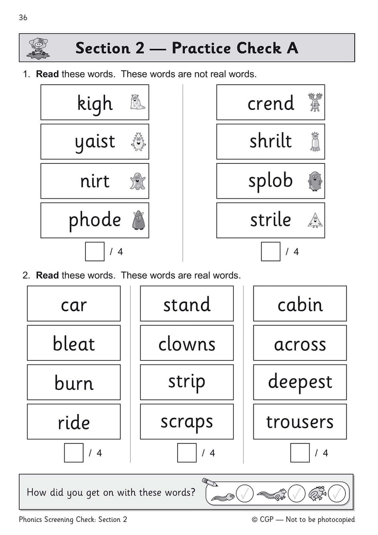 CGP KS1 English Phonics Buster - Year 1 Phonics Screening Check Study Aid | Paperback | 2018 6